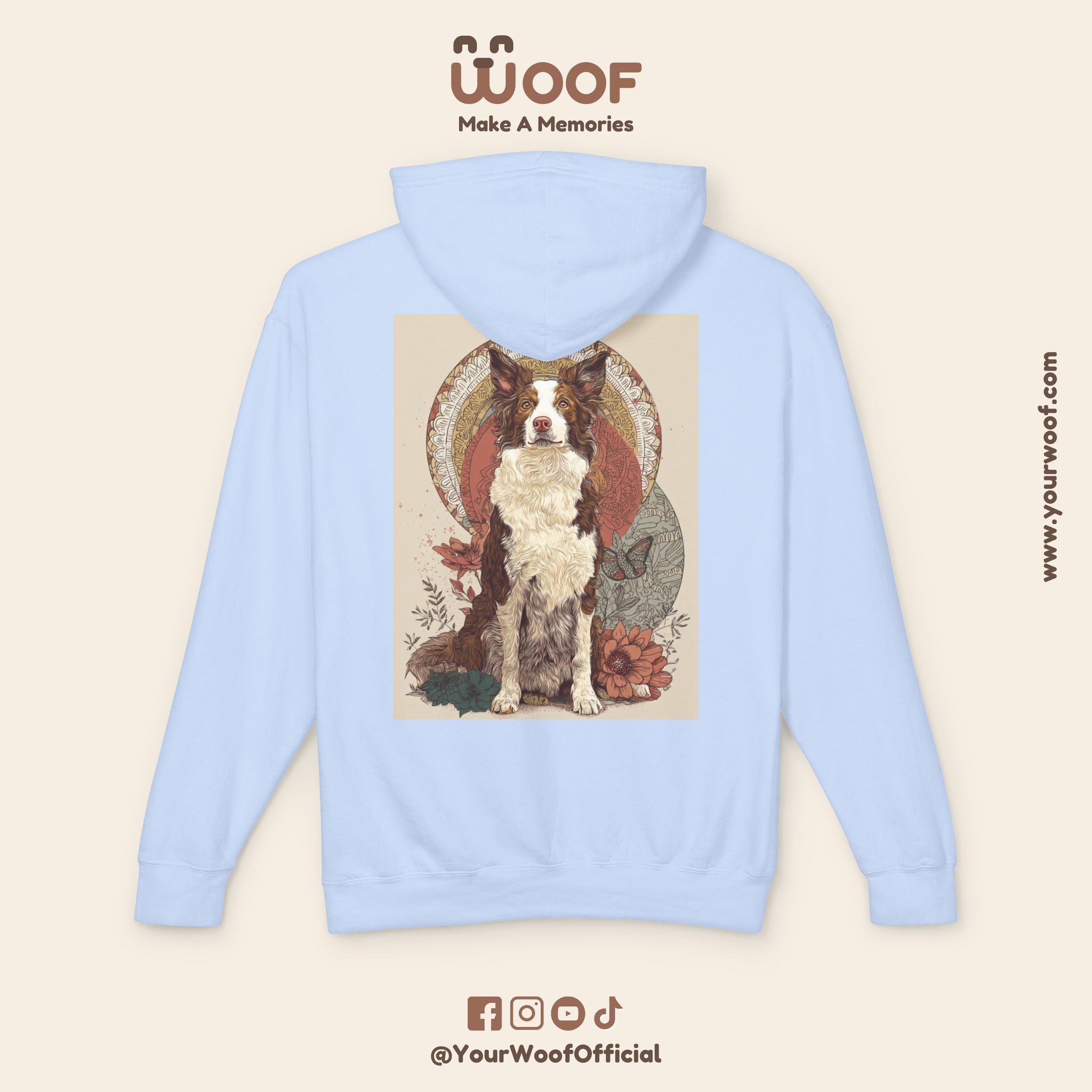 Vintage Dog Art Unisex Lightweight Hooded Sweatshirt - Pet Lover Gift, Nature-Inspired Apparel, Cozy Spring Layer, Dog-Themed Fashion
