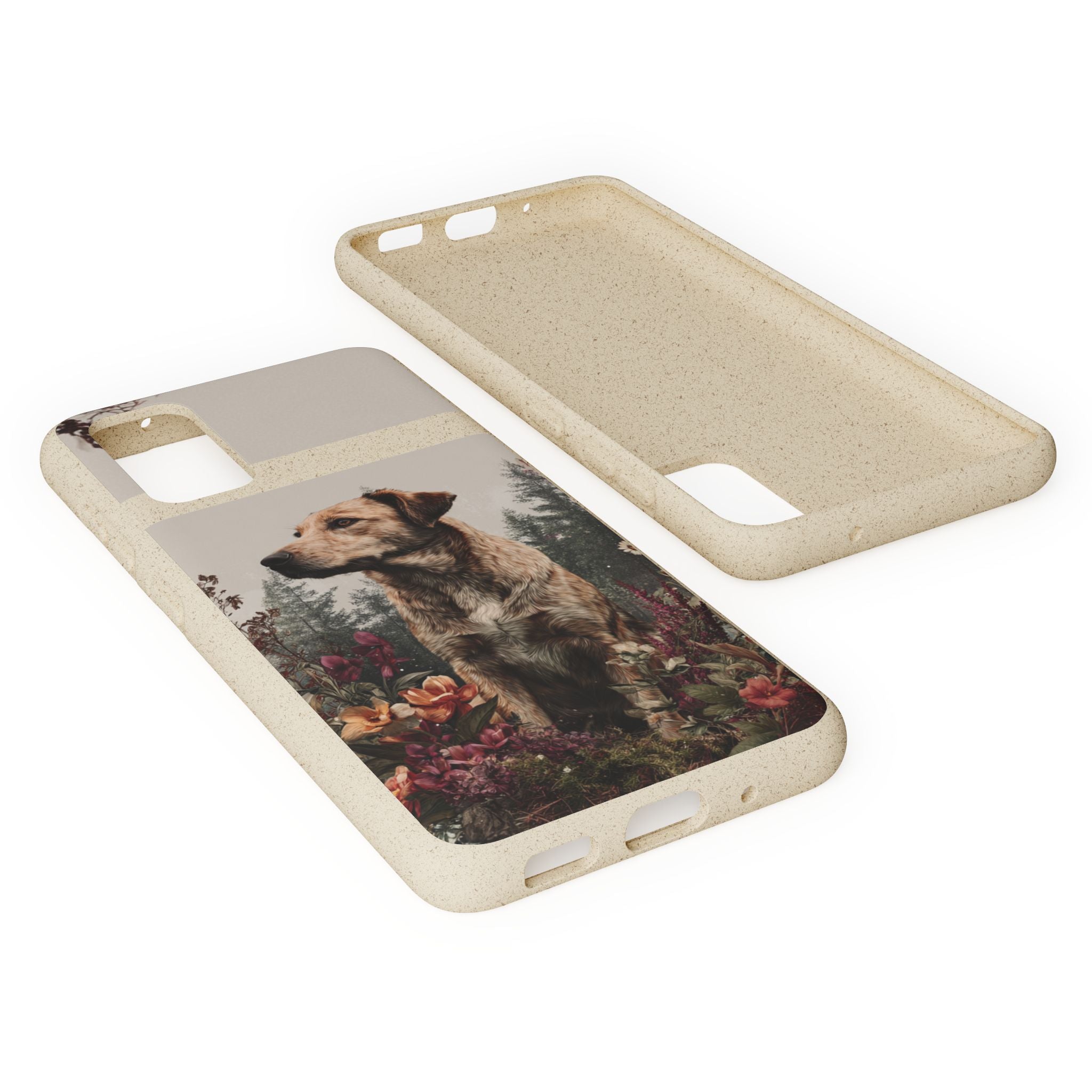 Eco-Friendly Dog Lover Biodegradable Phone Case - Floral Design