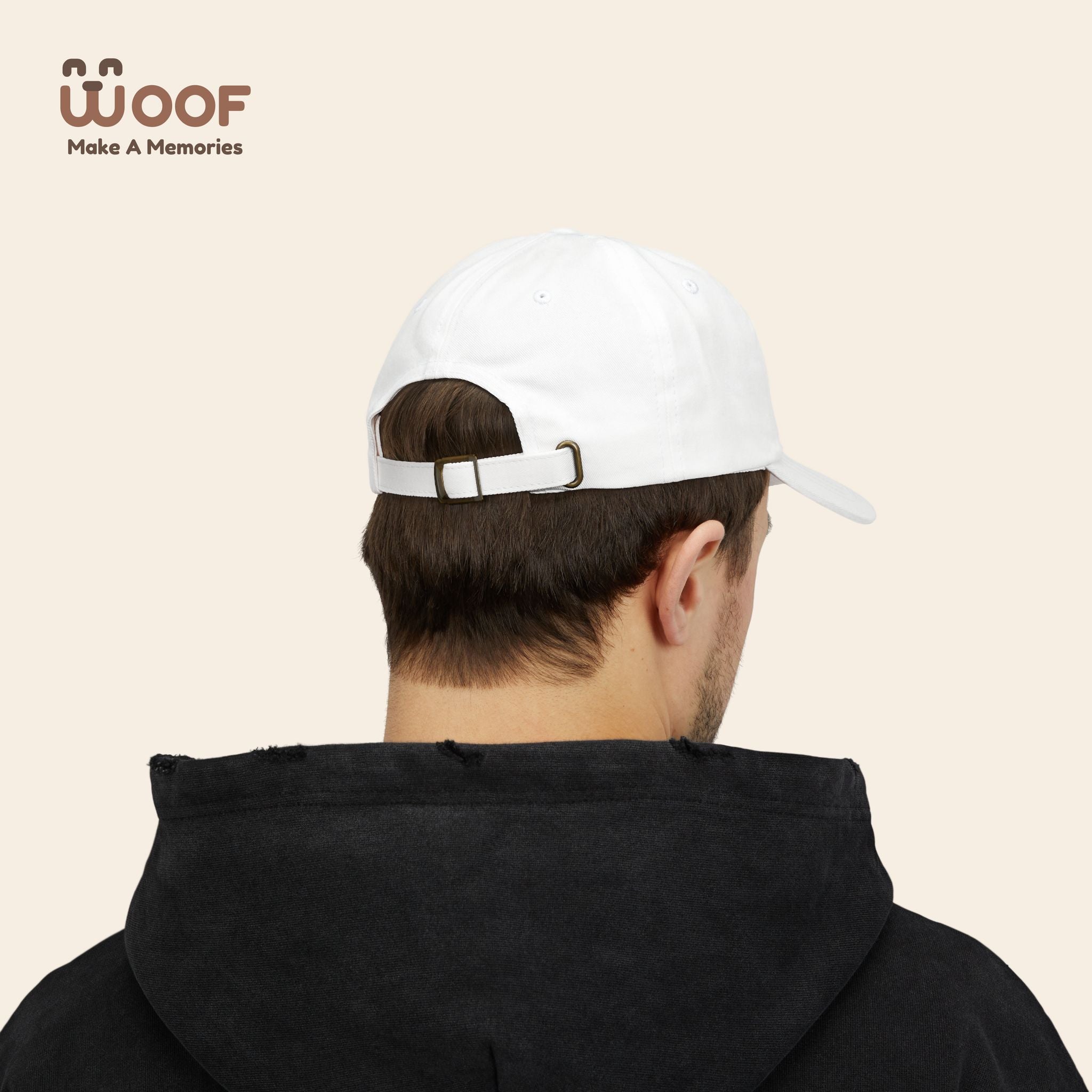 Classic Dad Cap with Woof Design, Adjustable Cap for Dog Lovers, Gift for Pet Owners, Casual Style Hat, Everyday Wear