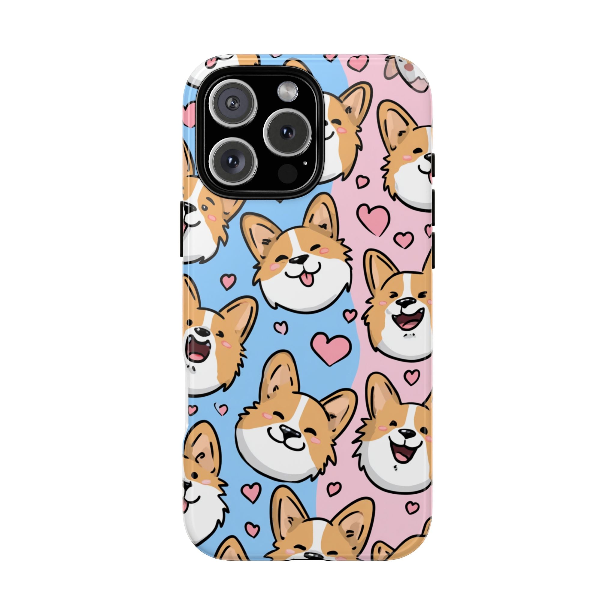 Cute Corgi Phone Case – Fun & Playful Protection with Love Hearts