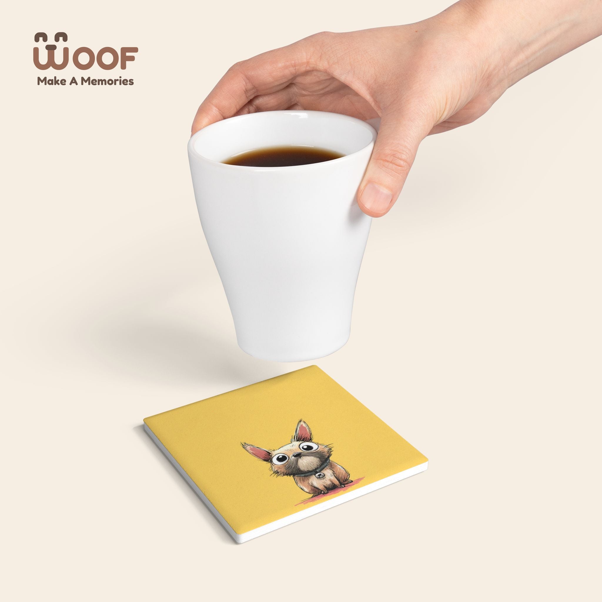 Cute French Bulldog Ceramic Coaster, Pet Lover Gift, Home Decor, Dog Lover Coaster, Cute Coasters for Coffee Table