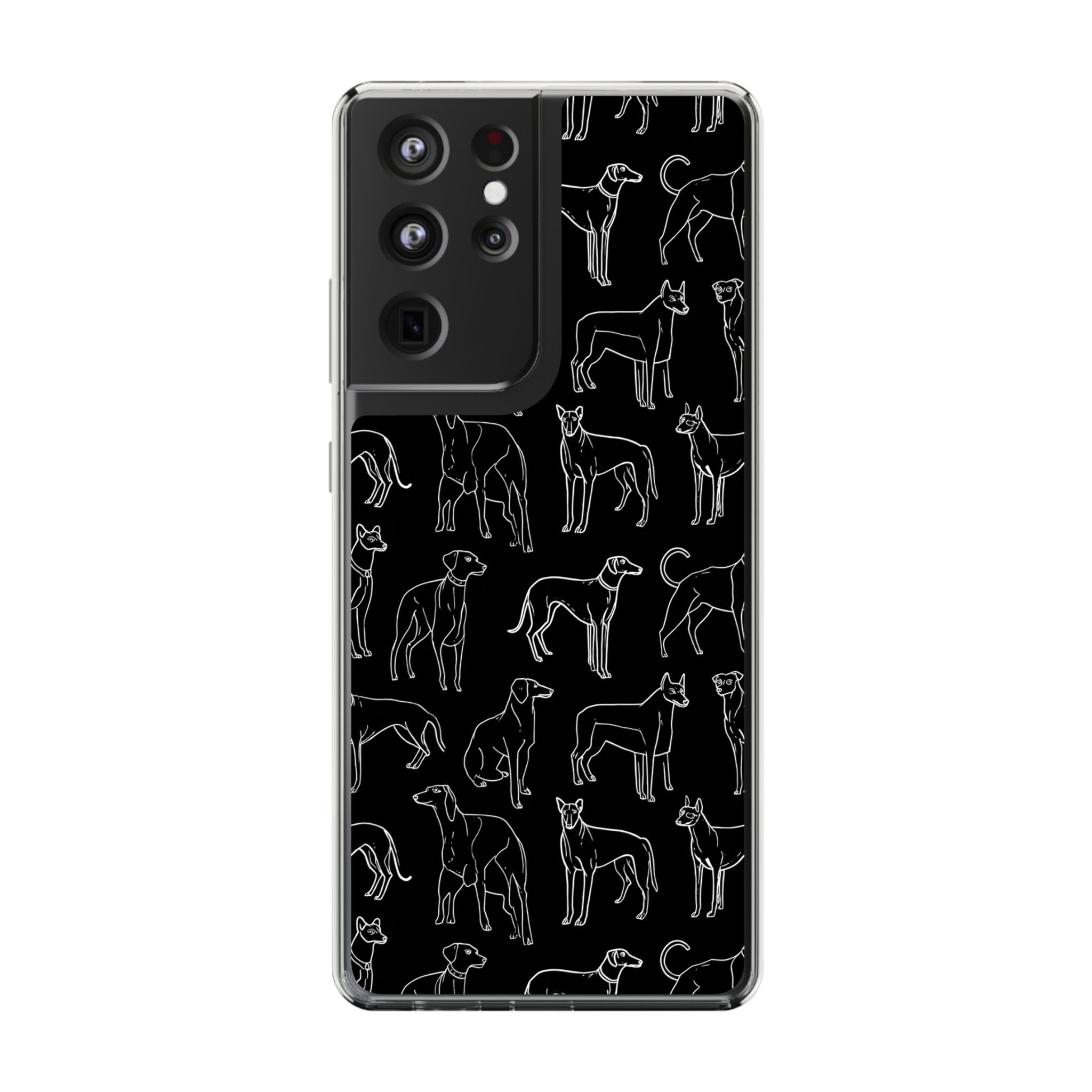 Stylish Dog Print Clear Phone Case, Pet Lover Gift, Customizable Clear Cases, Dog Owner Accessories, Cute Phone Covers