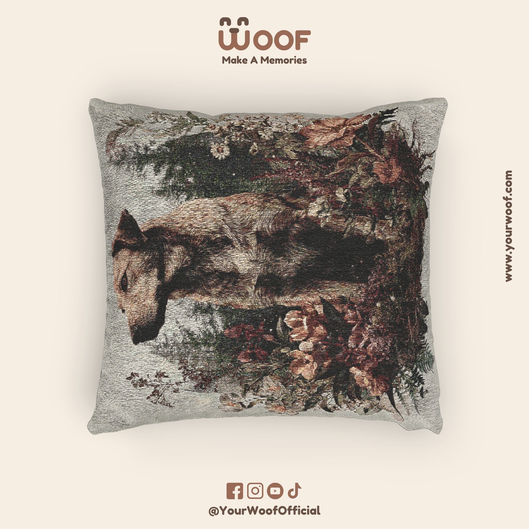 Rustic Dog Woven Pillow - Cozy Home Décor for Pet Lovers