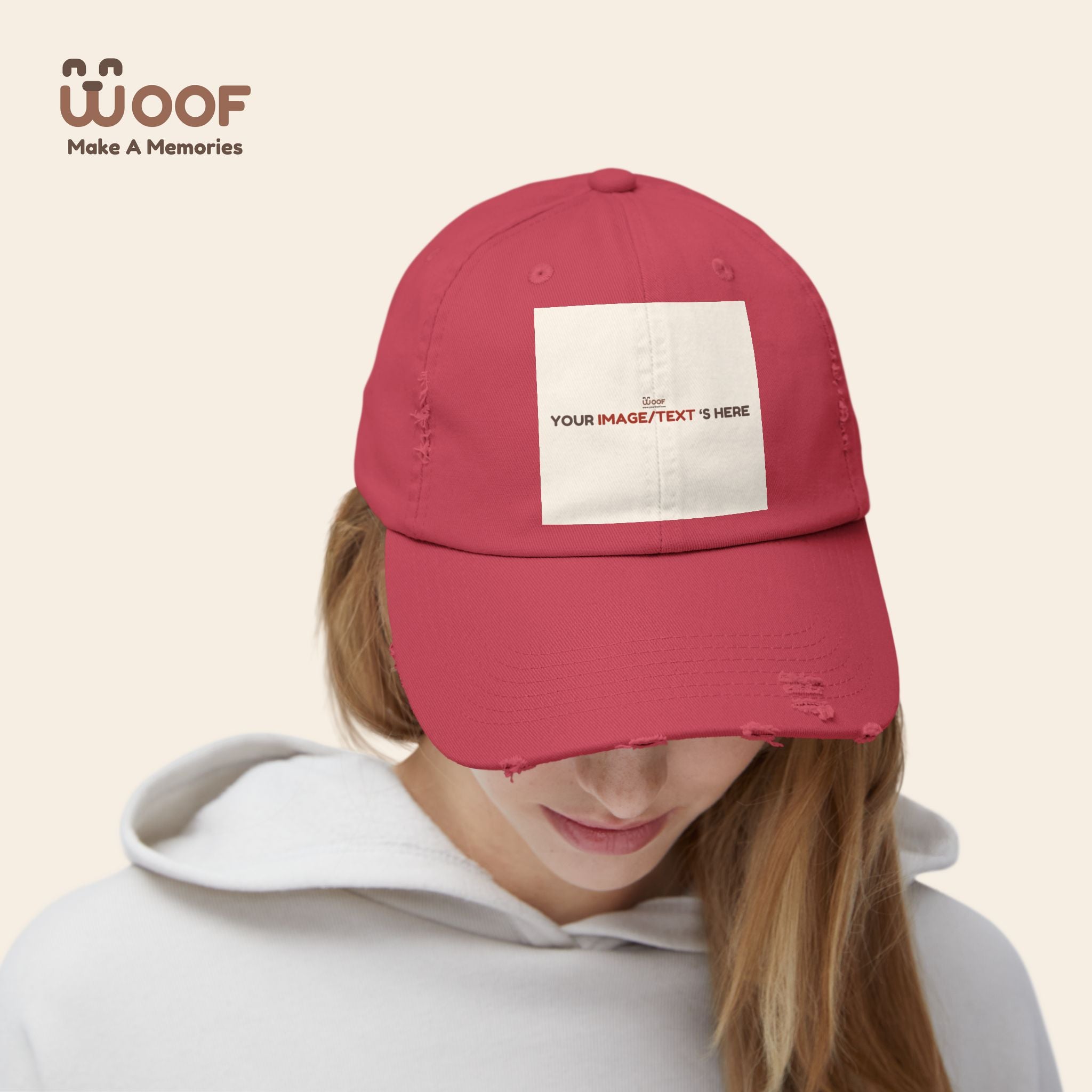 Playful Distressed Cap - Perfect Gift for Dog Lovers, Casual Wear, Outdoor Adventures, Pet Themed Accessories, Birthday Gift