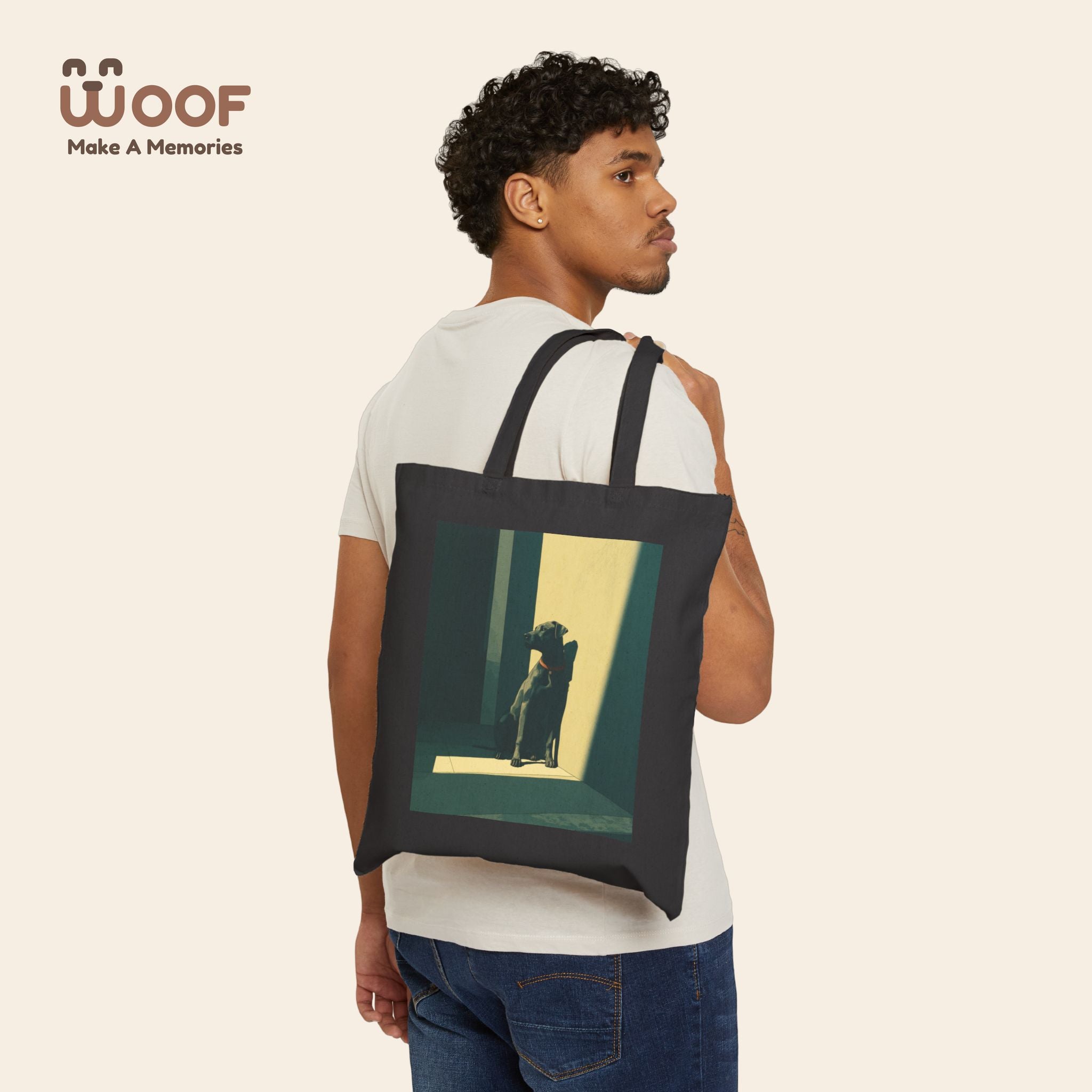 Stylish Cotton Canvas Tote Bag - Eco-Friendly, Reusable, Gift for Dog Lovers, Travel, Shopping, Everyday Use