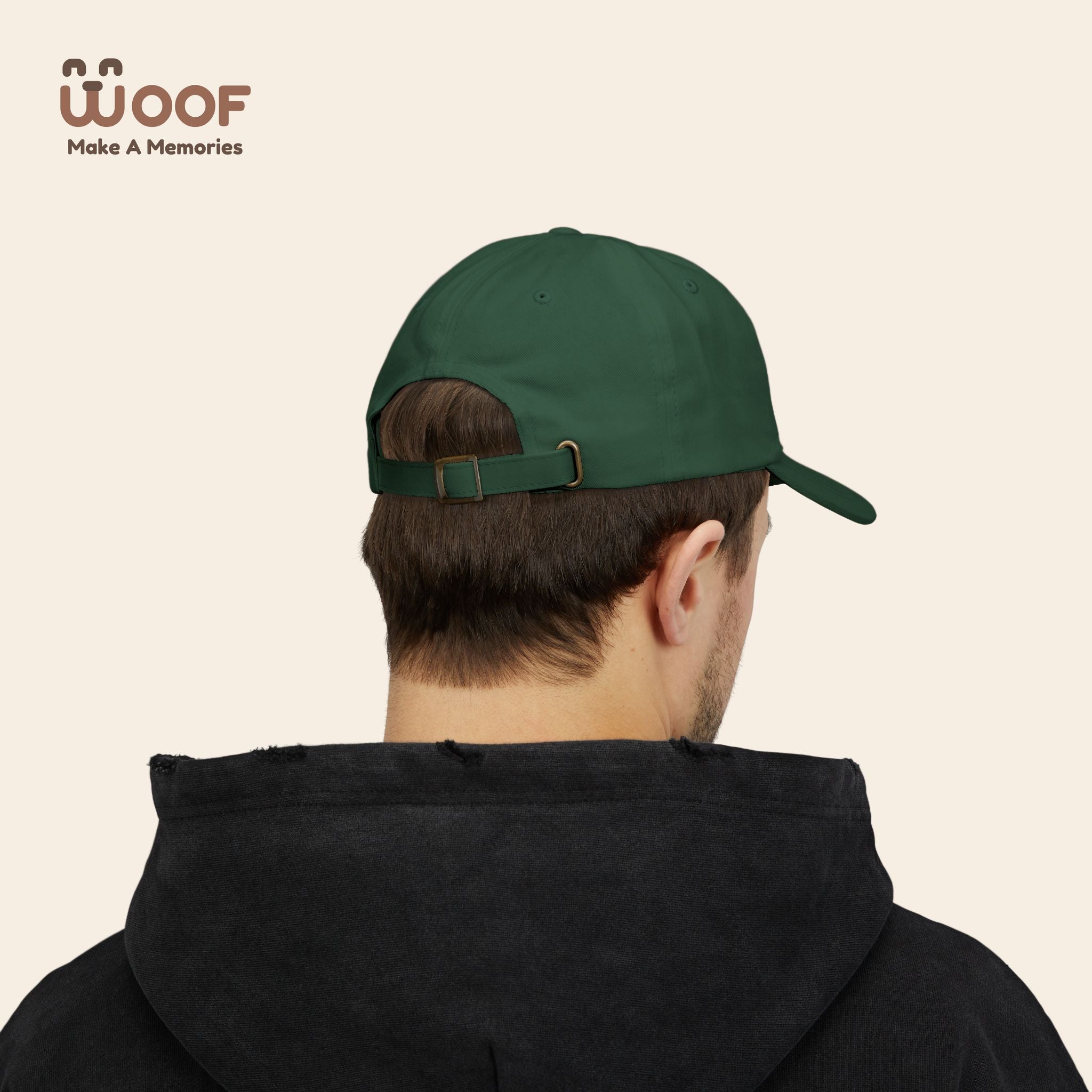 Classic Dad Cap with Woof Design, Adjustable Cap for Dog Lovers, Gift for Pet Owners, Casual Style Hat, Everyday Wear