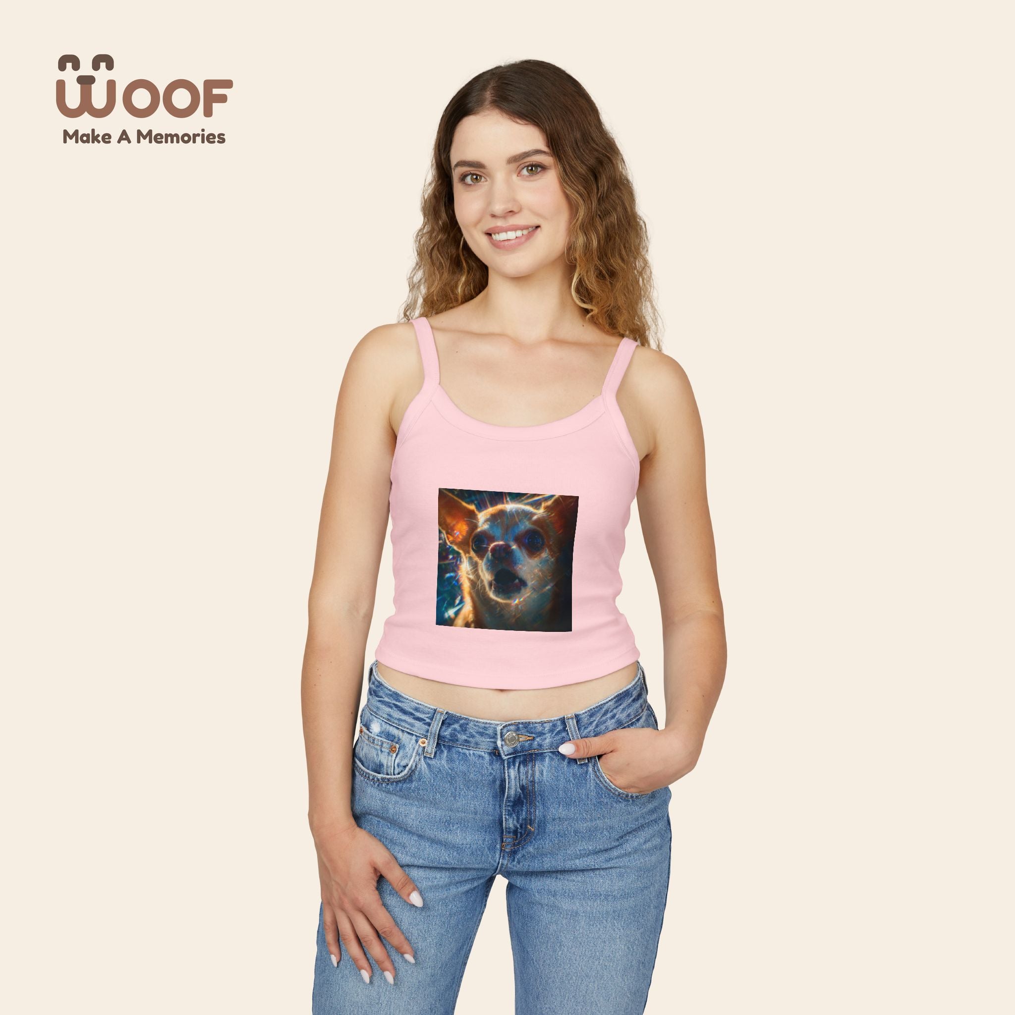 Cute Pet Lover's Spaghetti Strap Tank Top, Dog Mom Gift, Summer Top, Casual Wear, Animal Lover Apparel