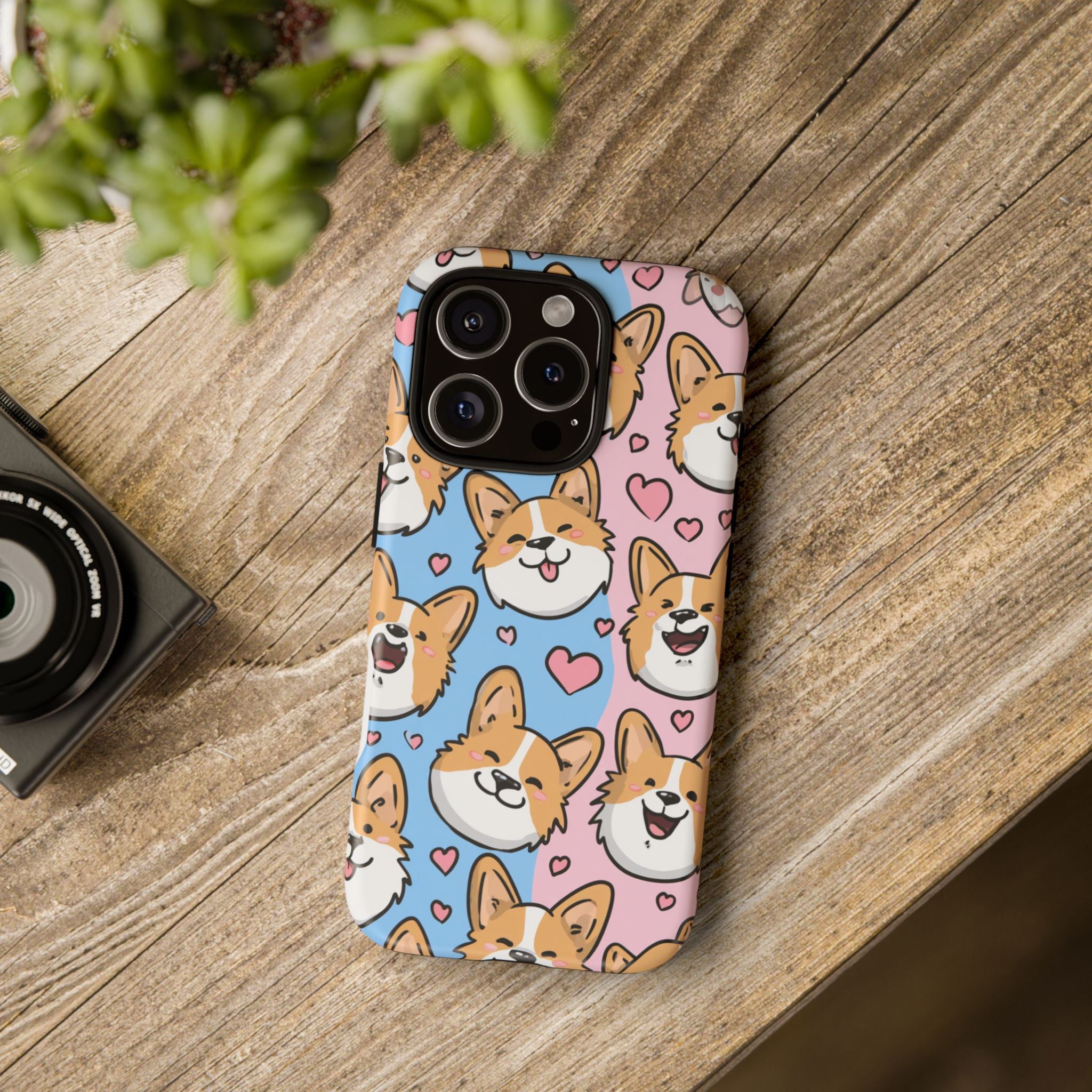 Cute Corgi Phone Case – Fun & Playful Protection with Love Hearts