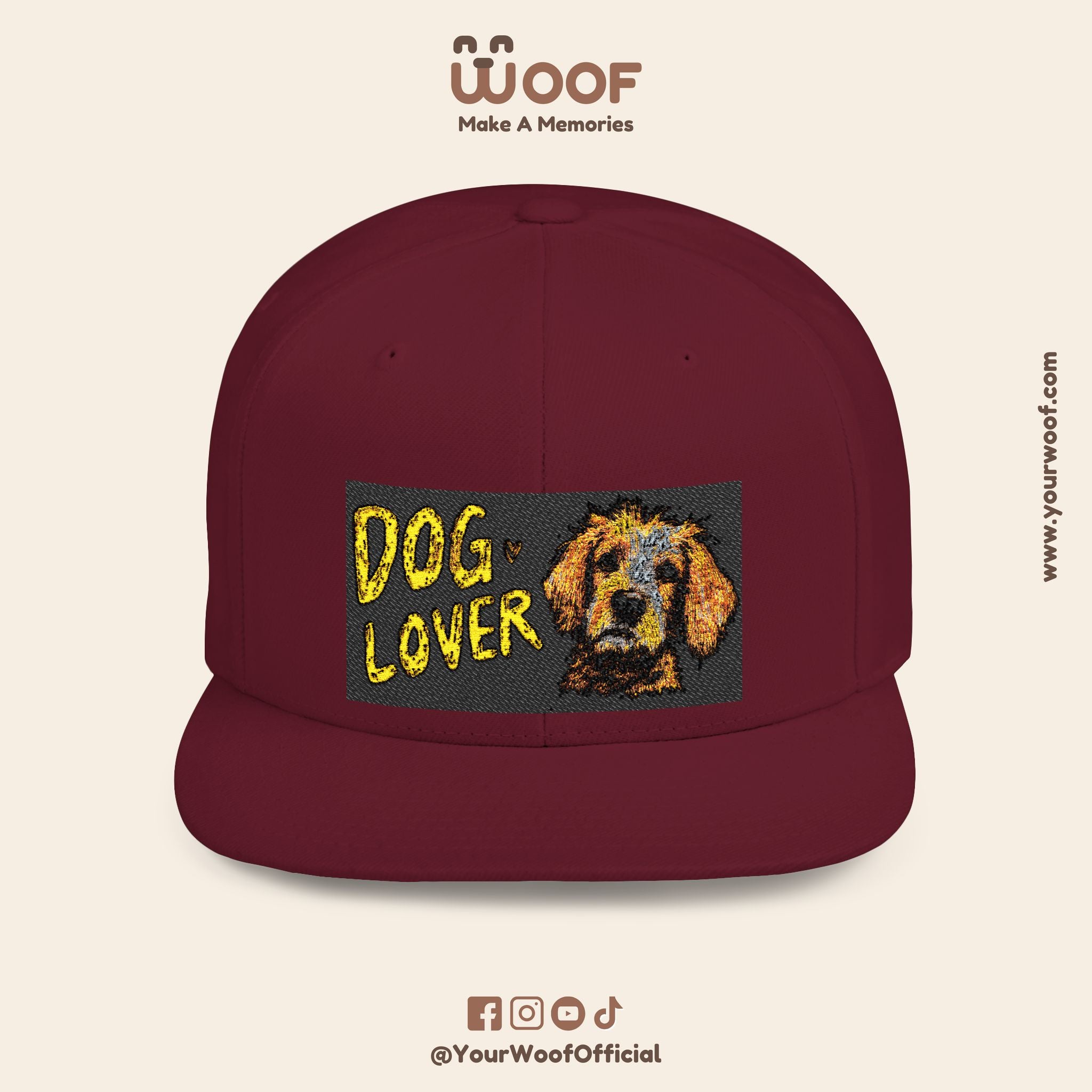 Dog Lover Flat Bill Snapback Hat, Casual Cap for Pet Owners, Dog Gift, Adjustable Hat, Fashion Accessory for Animal Lovers