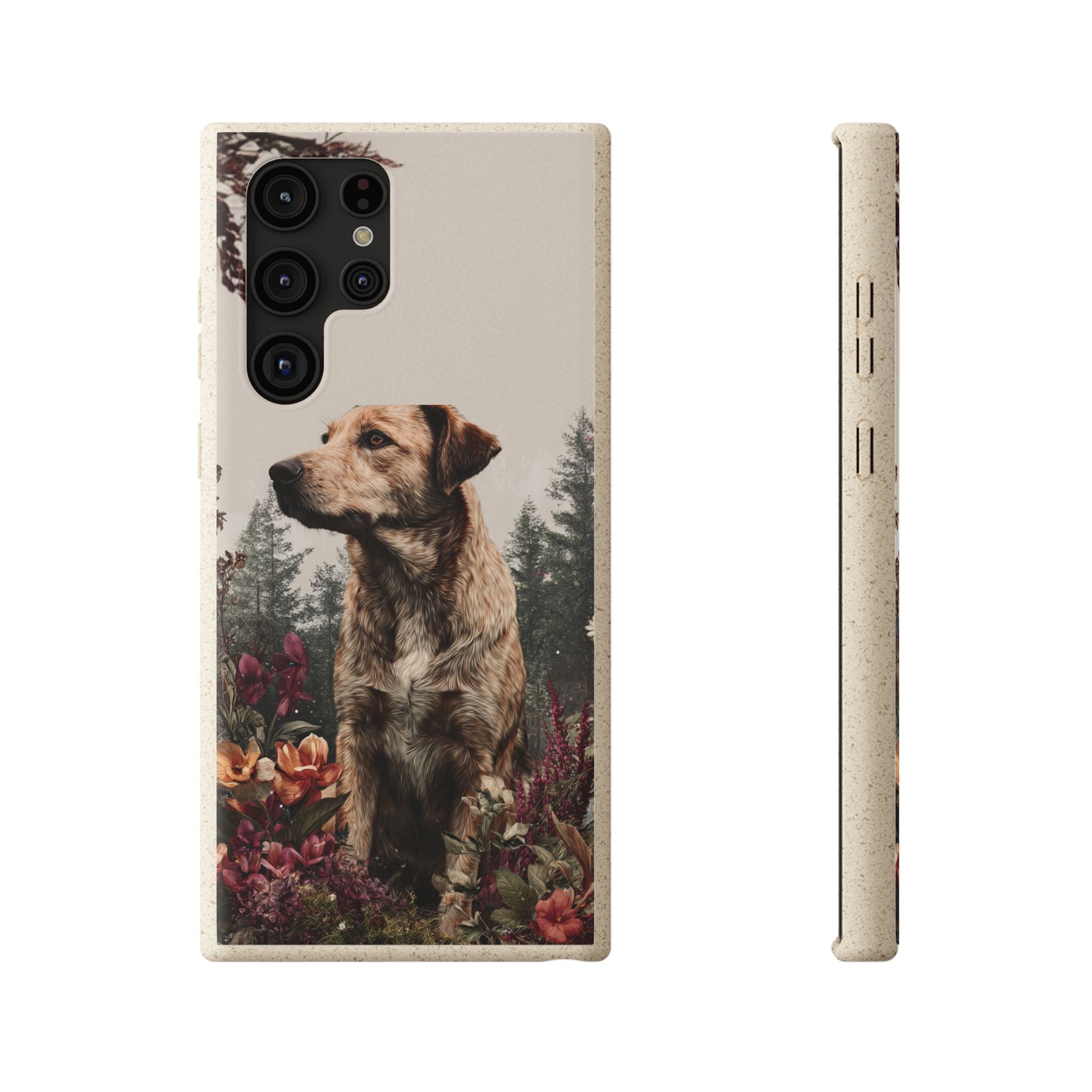 Eco-Friendly Dog Lover Biodegradable Phone Case - Floral Design