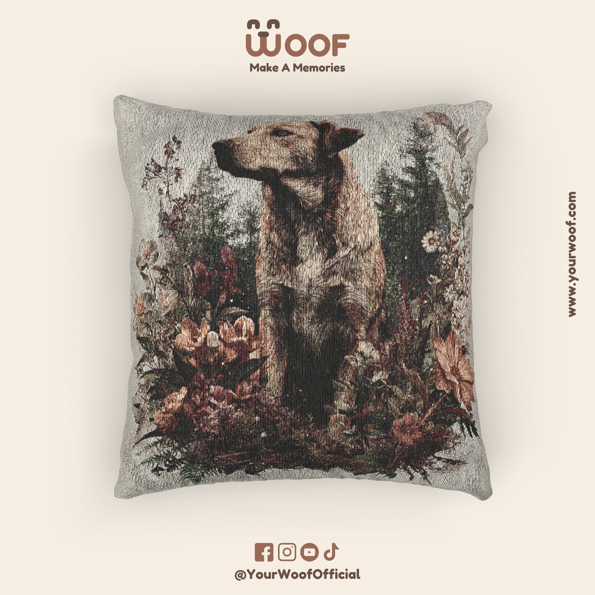 Rustic Dog Woven Pillow - Cozy Home Décor for Pet Lovers