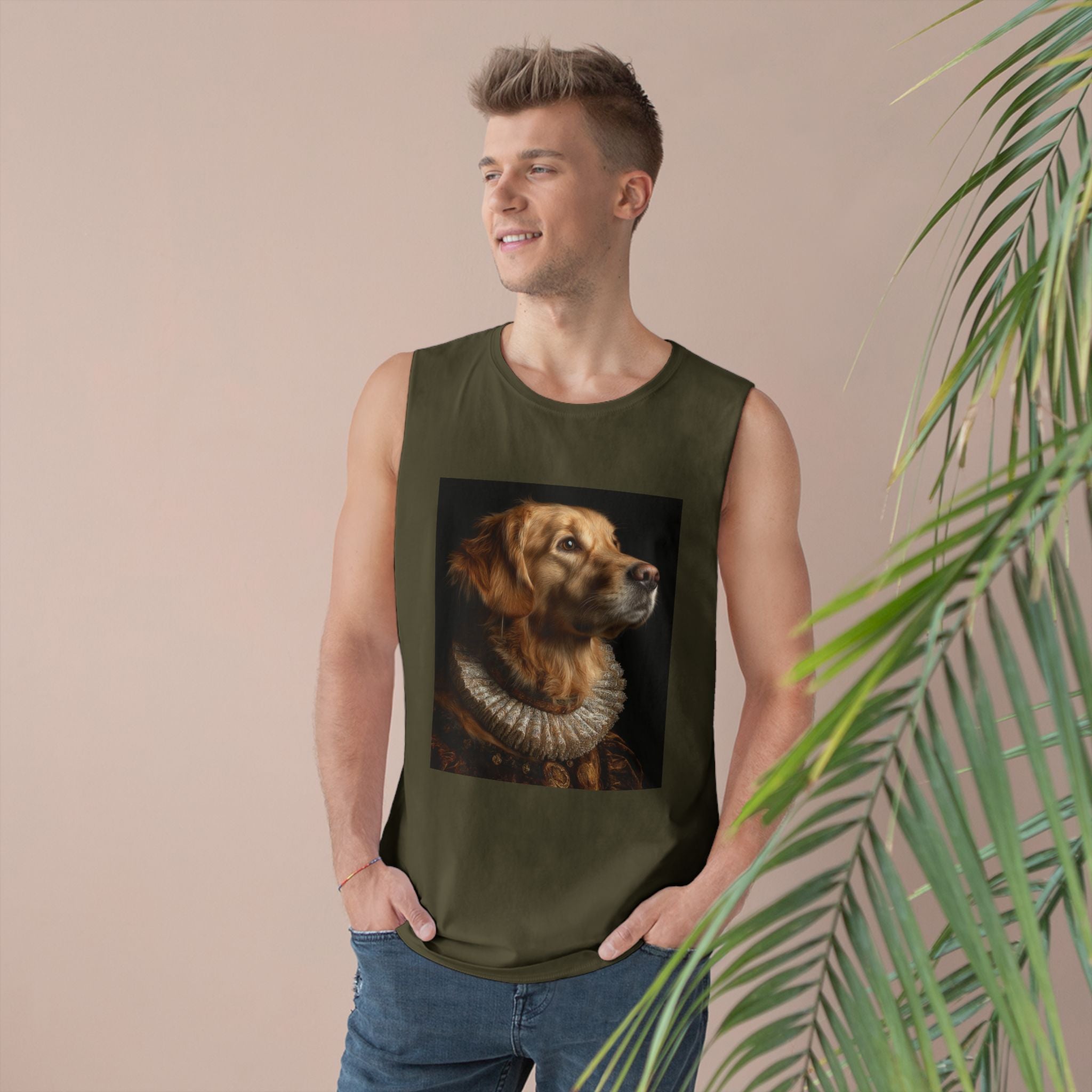 Golden Retriever Portrait Tank Top, Dog Lover Gift, Pet Memorial Tee, Animal Art Apparel, Unique Dog Owner Shirt