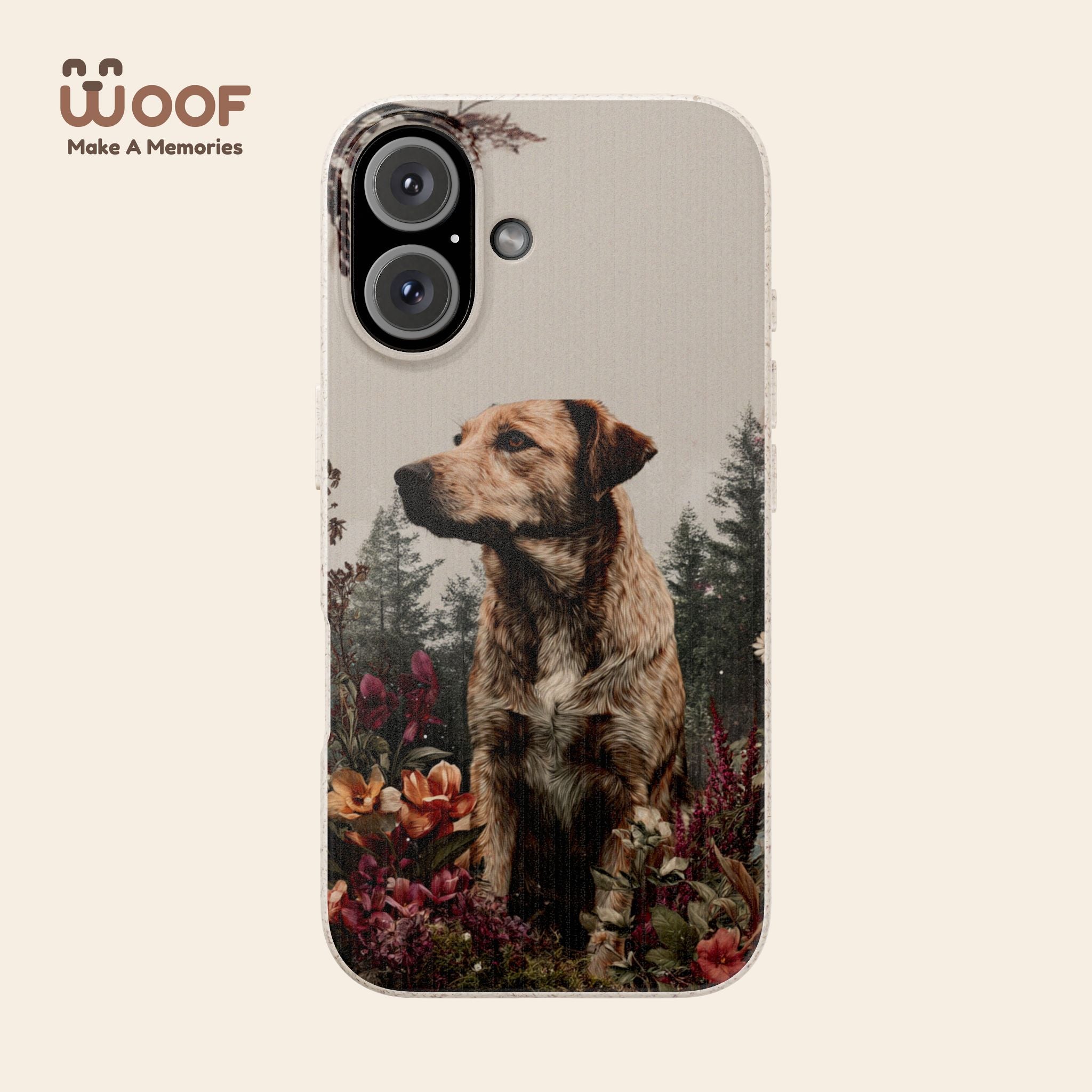 Eco-Friendly Dog Lover Biodegradable Phone Case - Floral Design