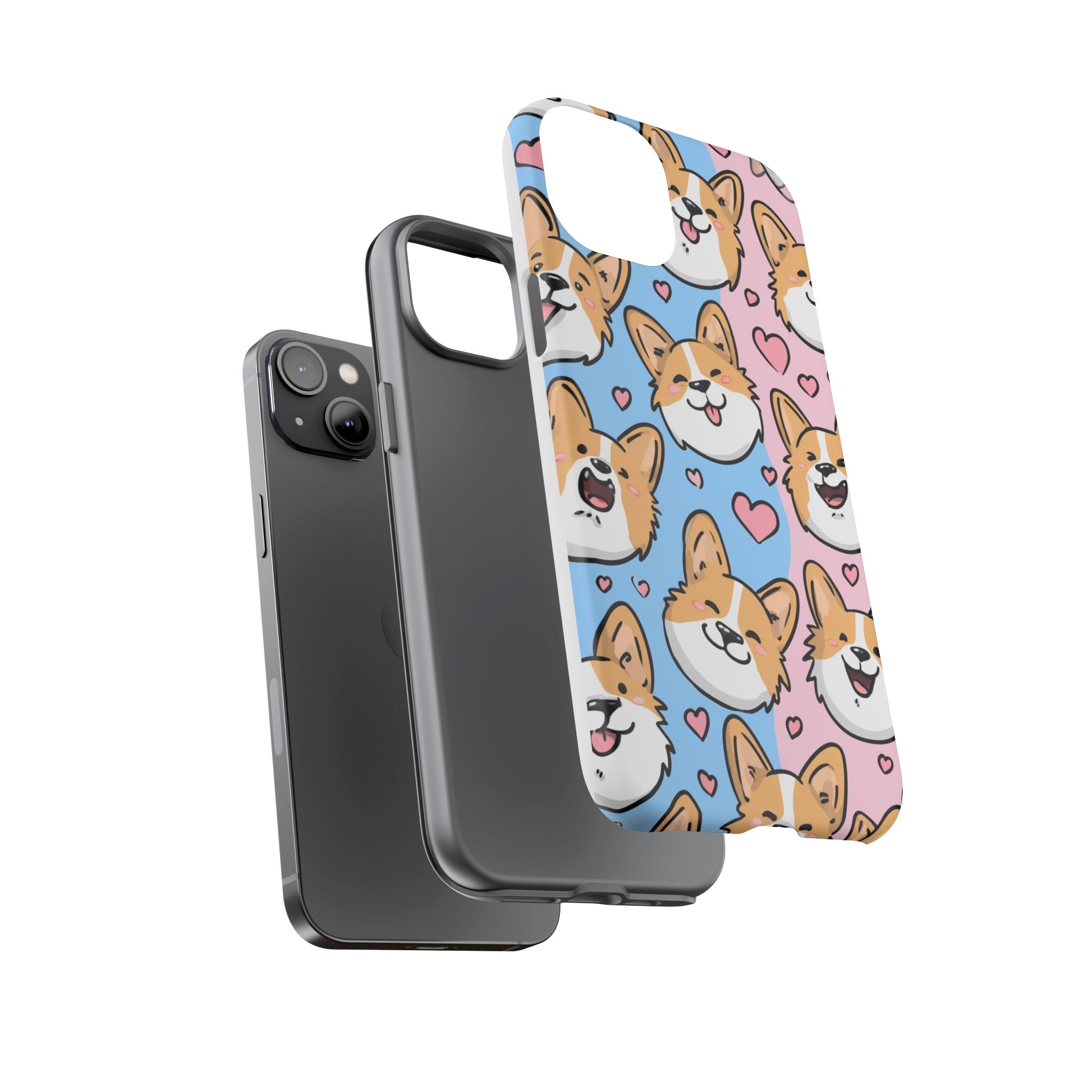 Cute Corgi Phone Case – Fun & Playful Protection with Love Hearts