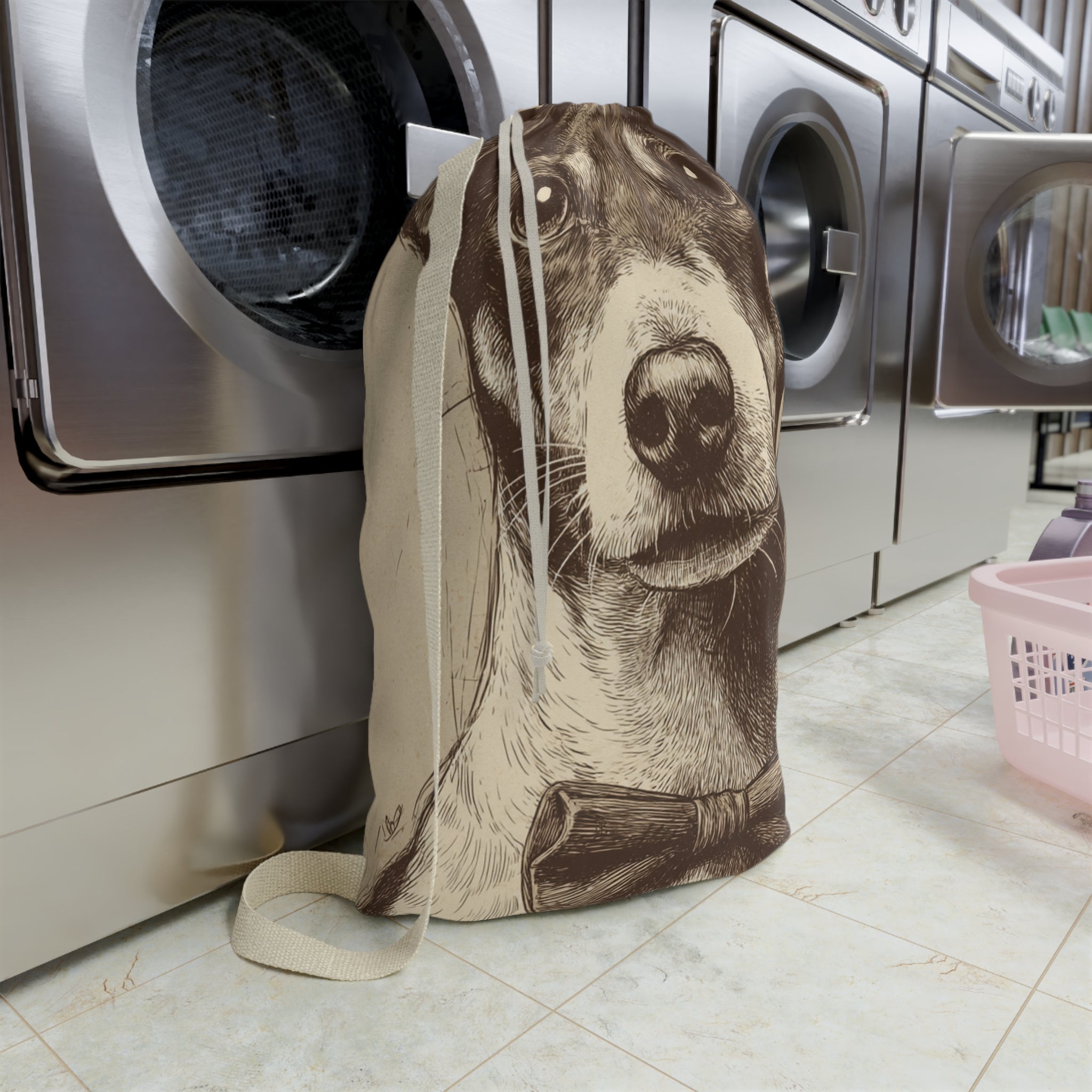 Stylish Dog Pattern Laundry Bag, Pet Lover Gift, Home Organization, Cute Storage, Modern Decor, Customizable Design
