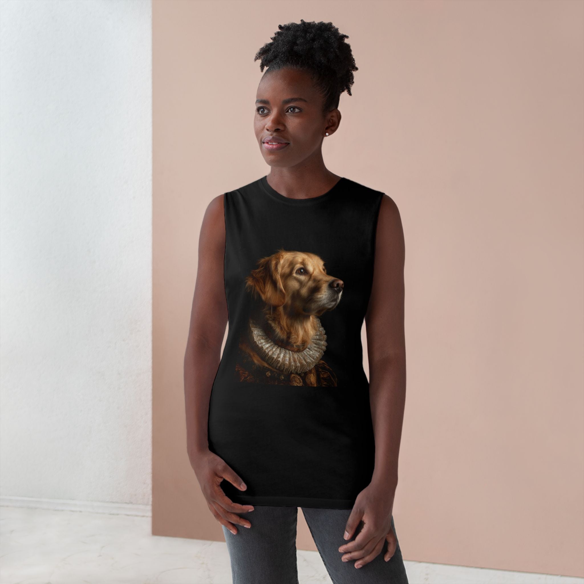 Golden Retriever Portrait Tank Top, Dog Lover Gift, Pet Memorial Tee, Animal Art Apparel, Unique Dog Owner Shirt