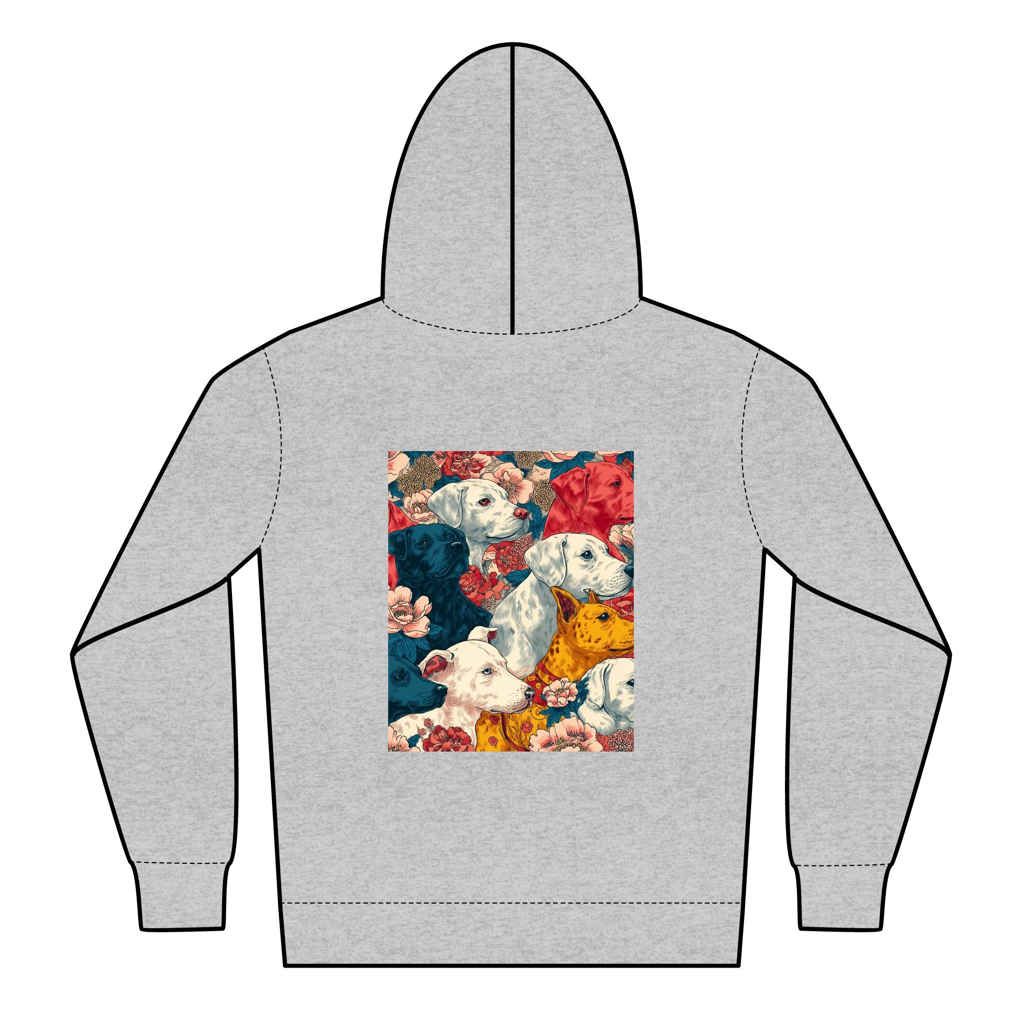 Youth Floral Dog Hoodie, Cute Pet Lover Gift, Zipped Sweatshirt for Kids, Dog Lover Apparel, Cozy Kids Jacket