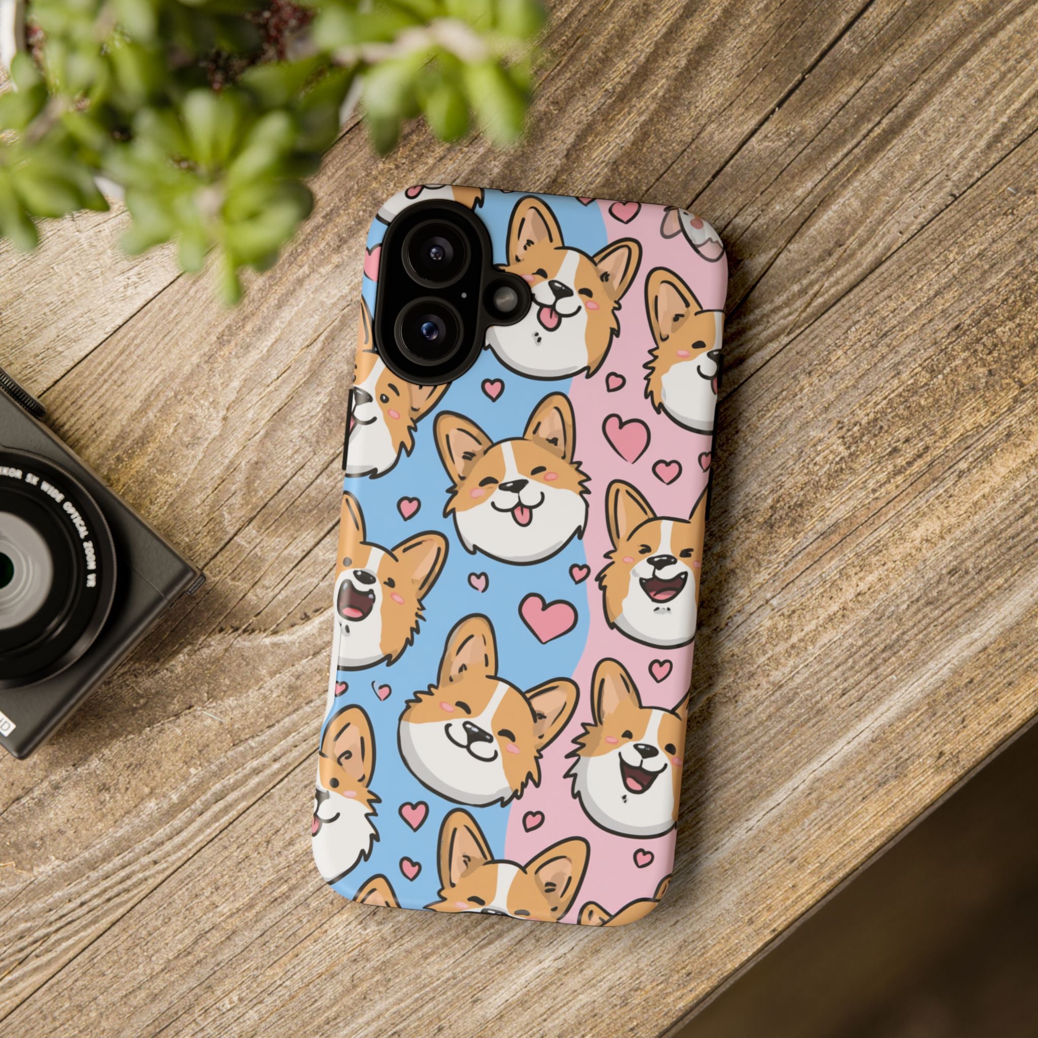 Cute Corgi Phone Case – Fun & Playful Protection with Love Hearts