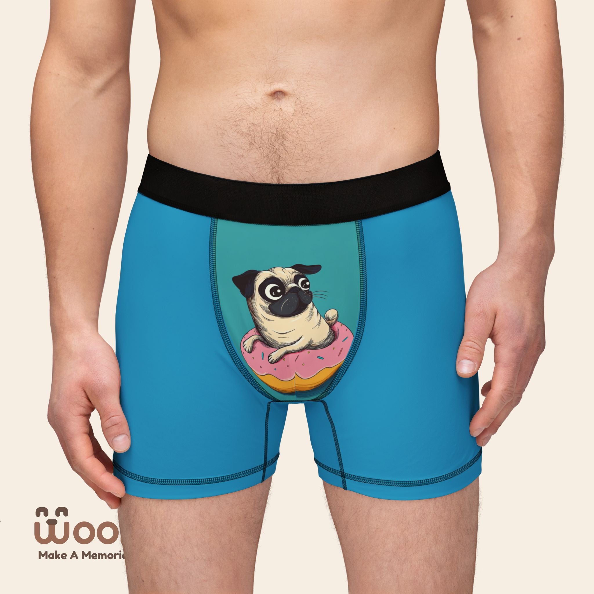 Playful Pug Boxers - Fun Dog Lovers Underwear