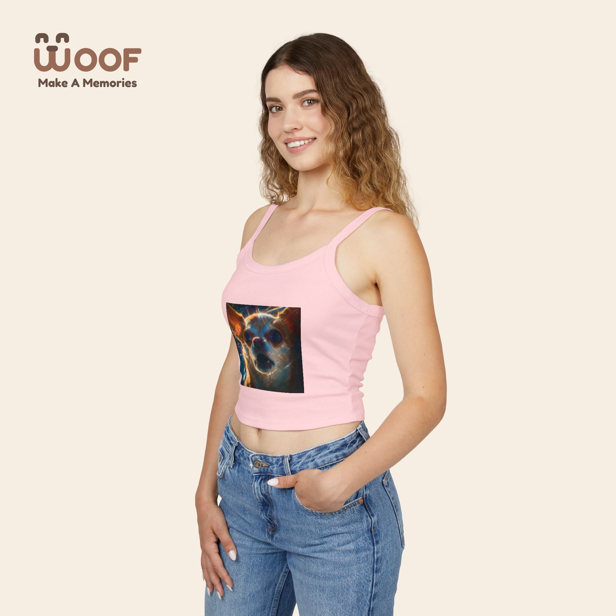 Cute Pet Lover's Spaghetti Strap Tank Top, Dog Mom Gift, Summer Top, Casual Wear, Animal Lover Apparel