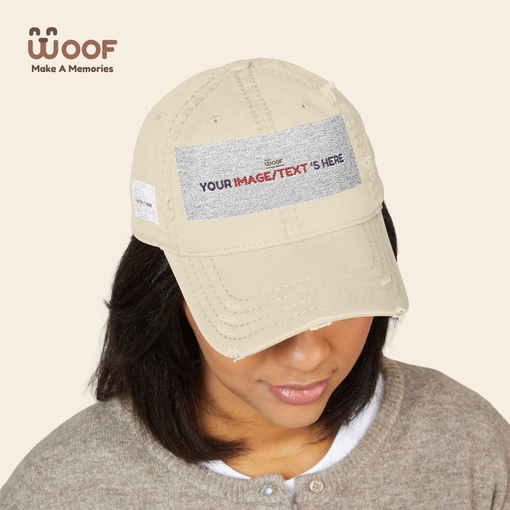 Distressed Embroidered Dad Hat, Customizable Cap for Casual Style, Great for Gifts, Outdoors, Festivals, Everyday Wear