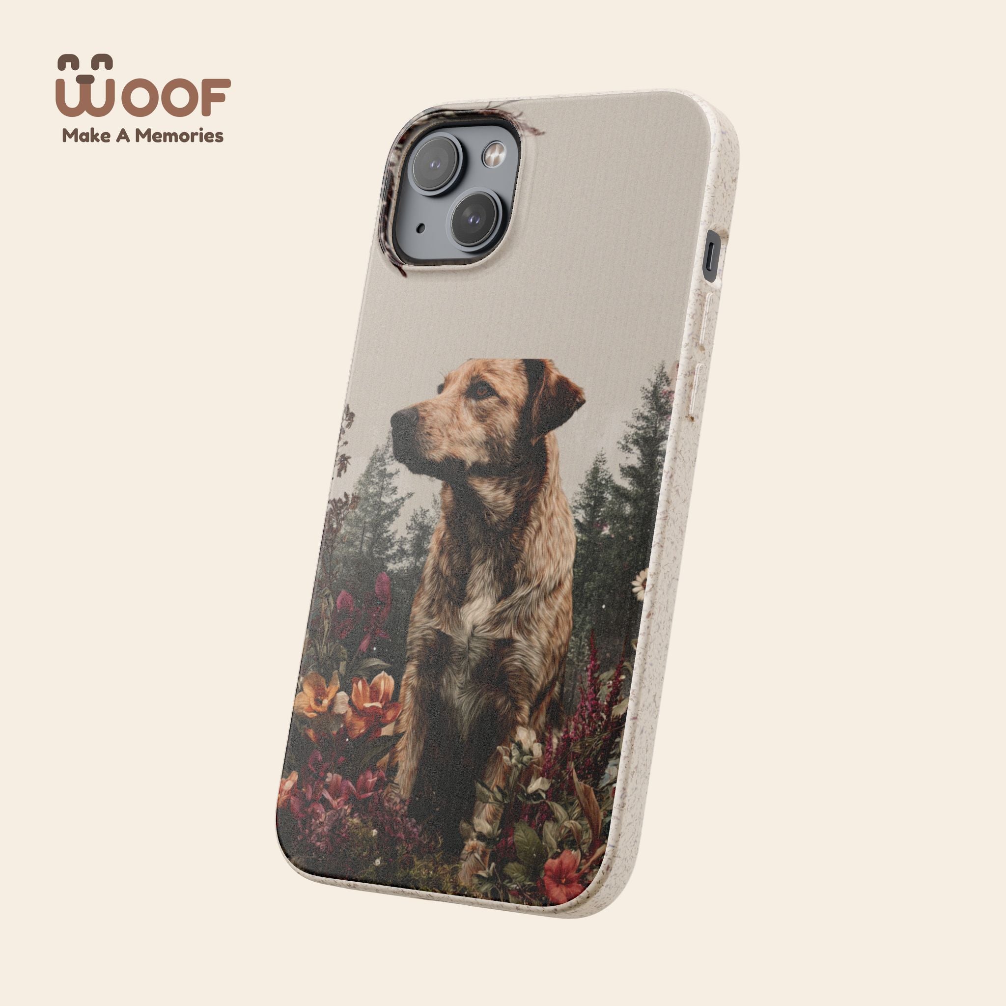 Eco-Friendly Dog Lover Biodegradable Phone Case - Floral Design