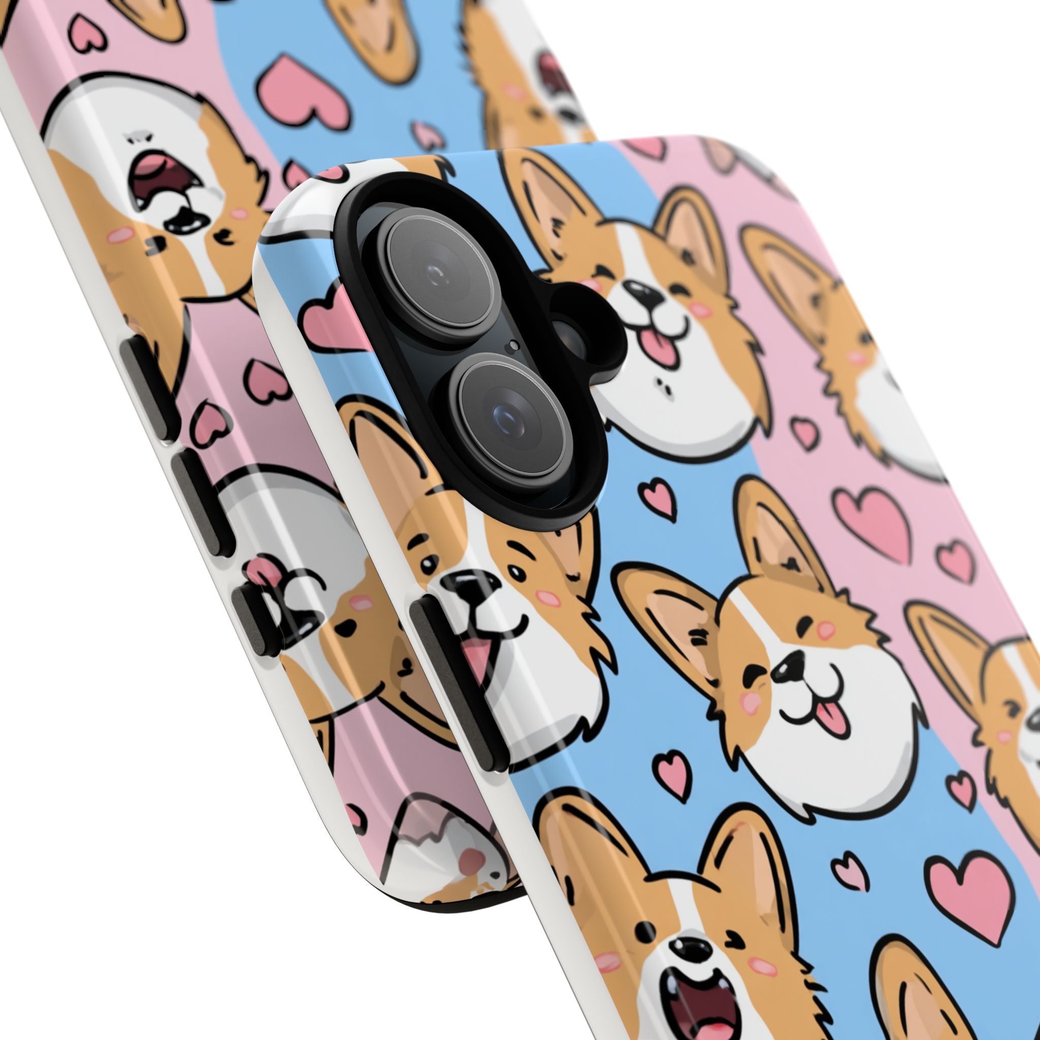 Cute Corgi Phone Case – Fun & Playful Protection with Love Hearts