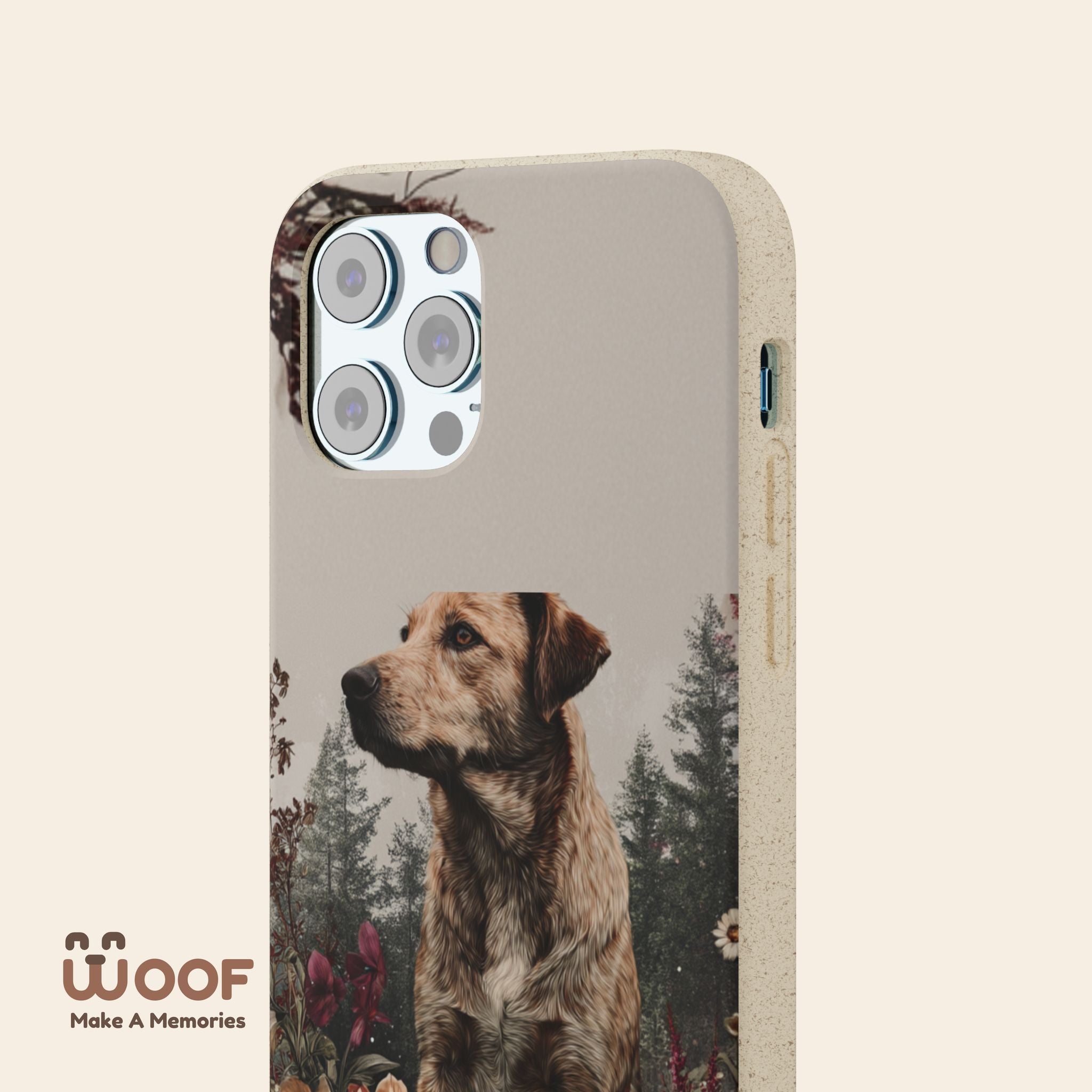 Eco-Friendly Dog Lover Biodegradable Phone Case - Floral Design