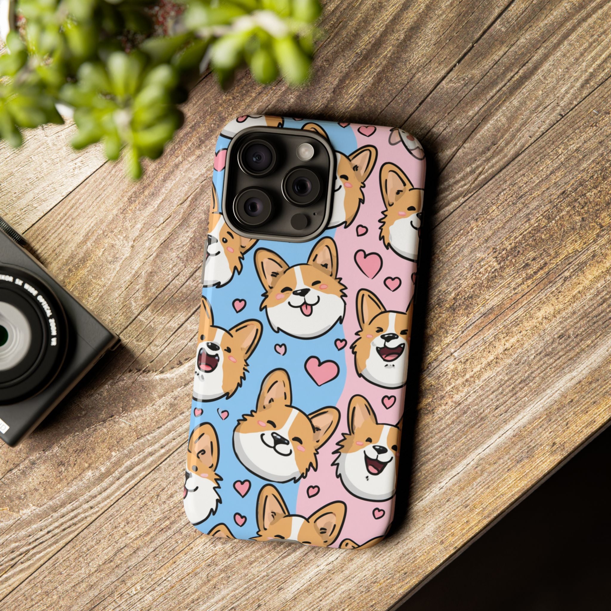Cute Corgi Phone Case – Fun & Playful Protection with Love Hearts