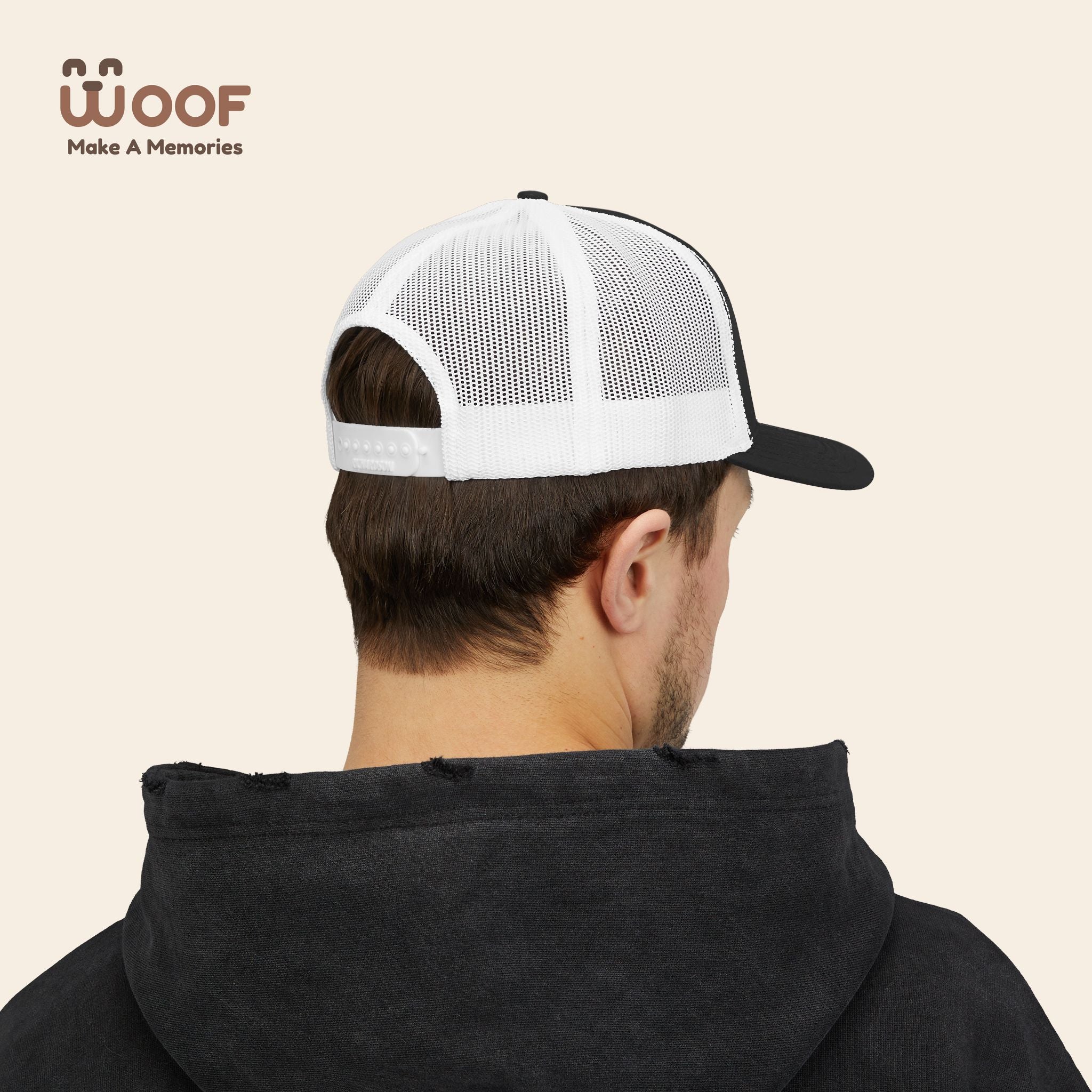 Woof Snapback Trucker Cap - Pet Lovers Gift, Dog Mom Hat, Casual Outdoor Accessory, Fun Pet Apparel, Unique Dog Dad Gift