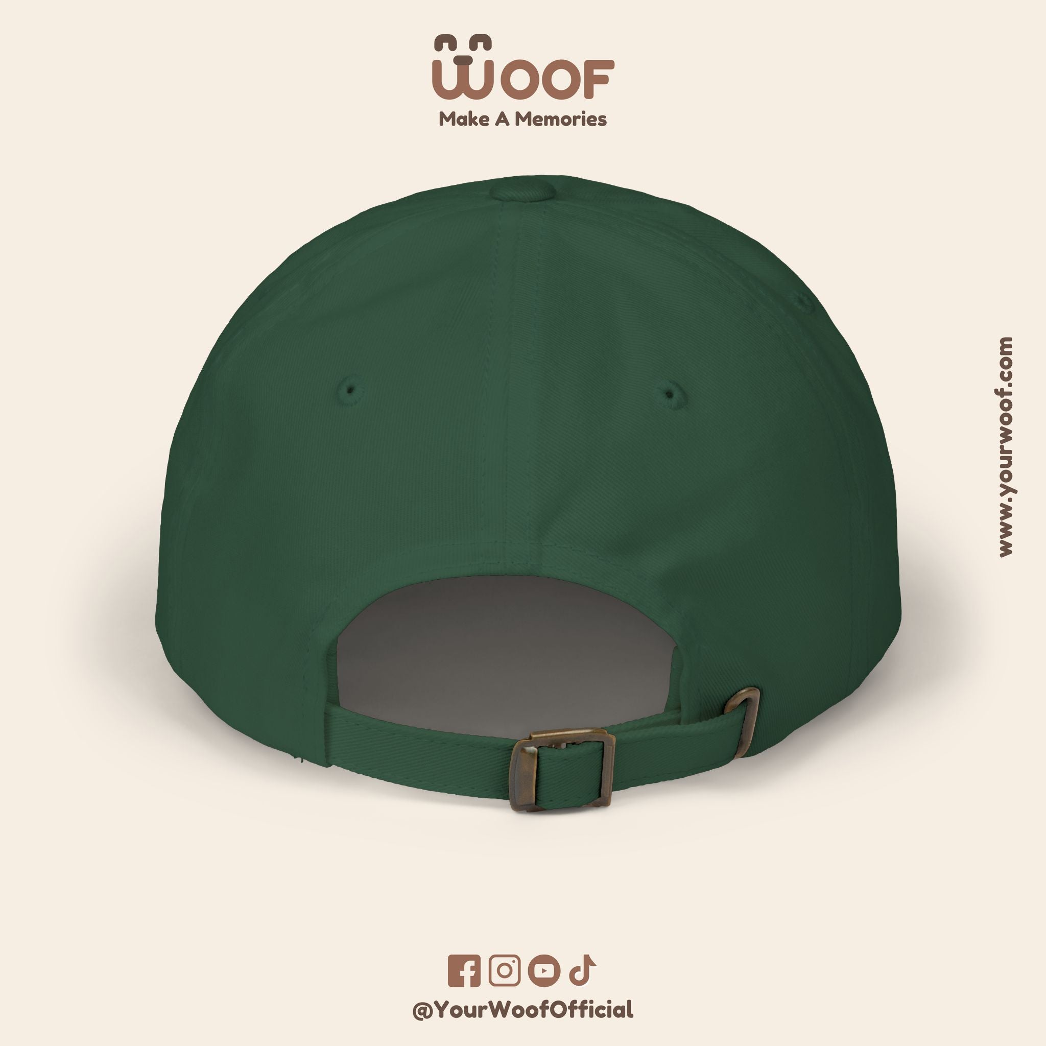 Classic Dad Cap with Woof Design, Adjustable Cap for Dog Lovers, Gift for Pet Owners, Casual Style Hat, Everyday Wear
