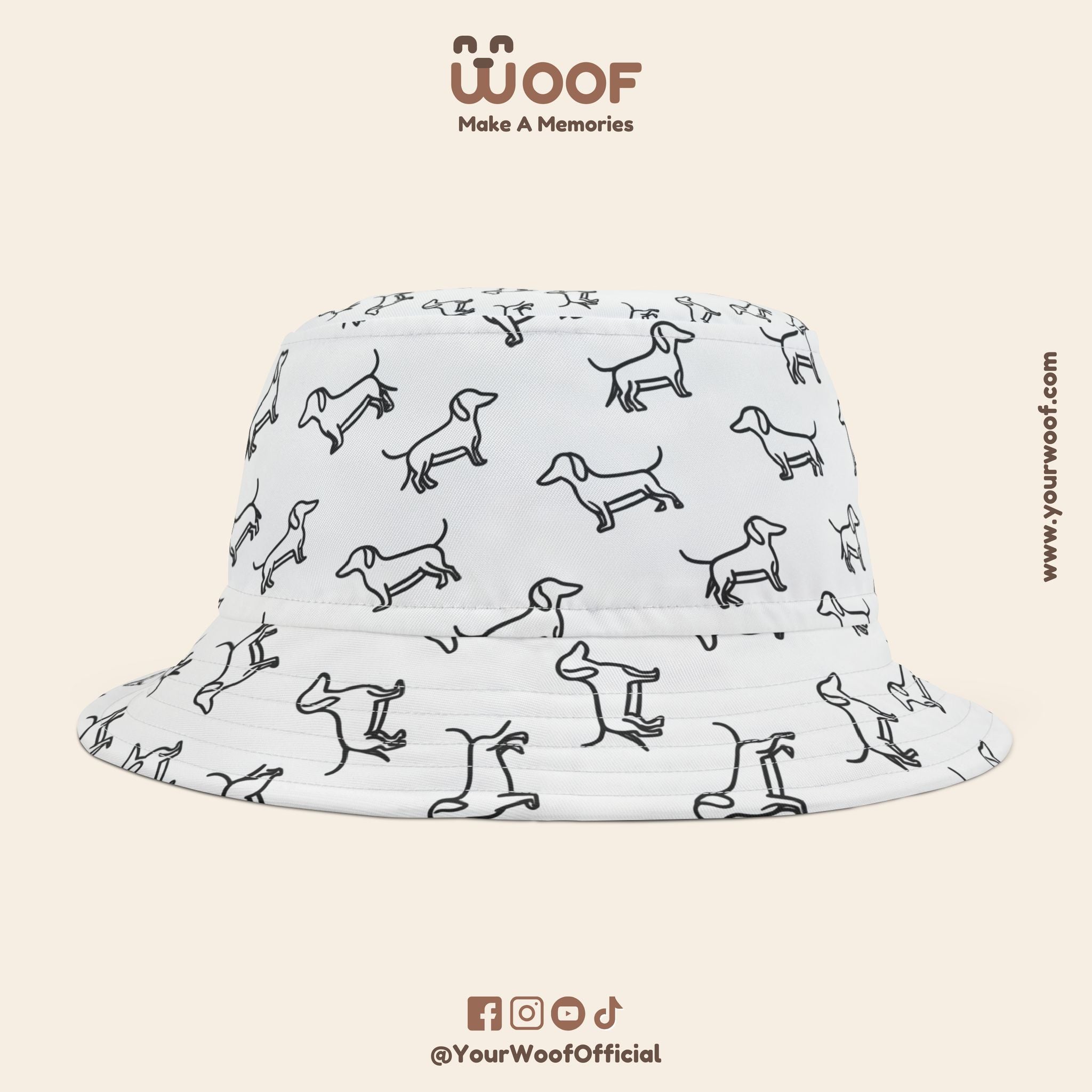 Dog Lover's Bucket Hat, Pet Accessory, Summer Hat, Cute Dog Print Headwear, Gift for Dog Owners, Outdoor Fun