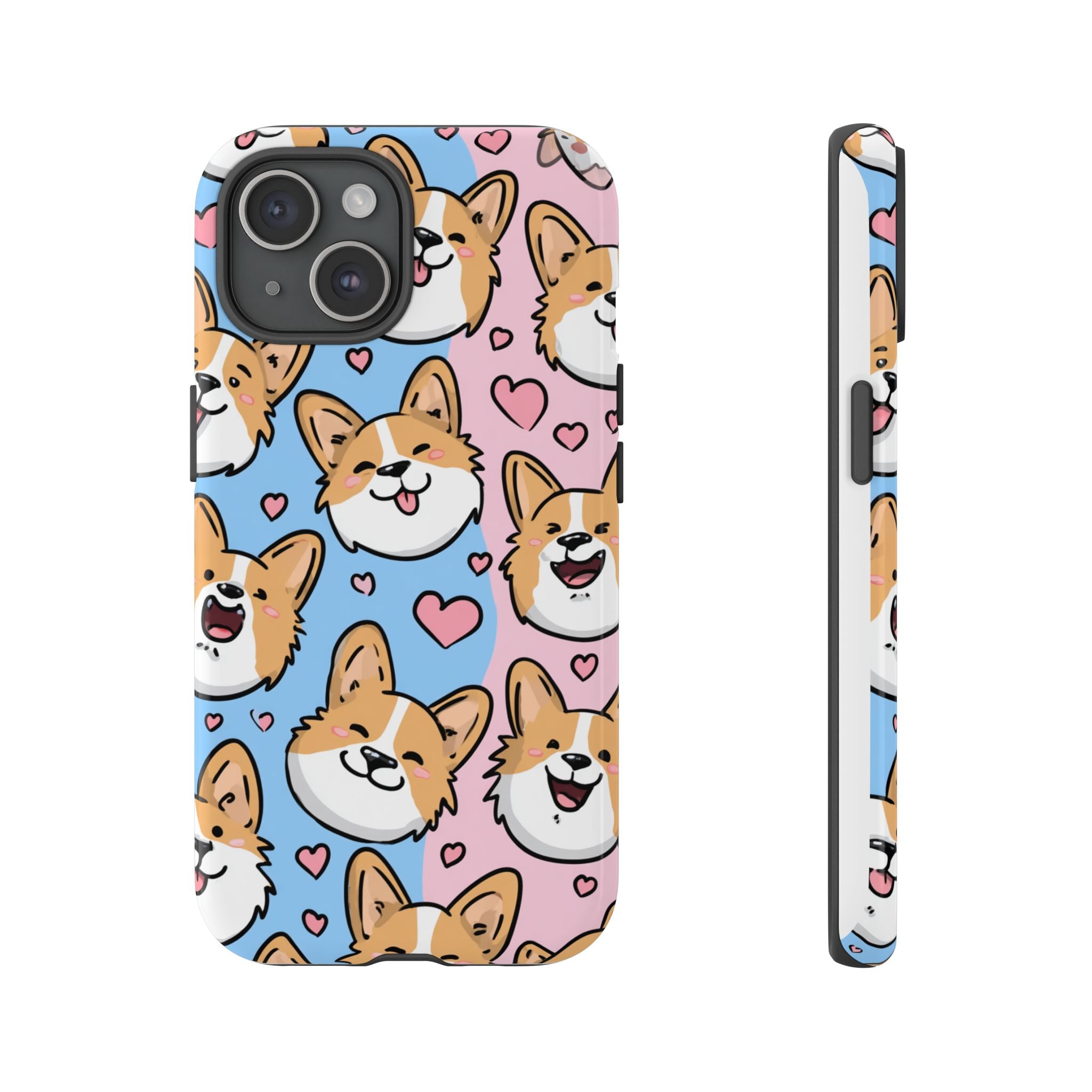 Cute Corgi Phone Case – Fun & Playful Protection with Love Hearts