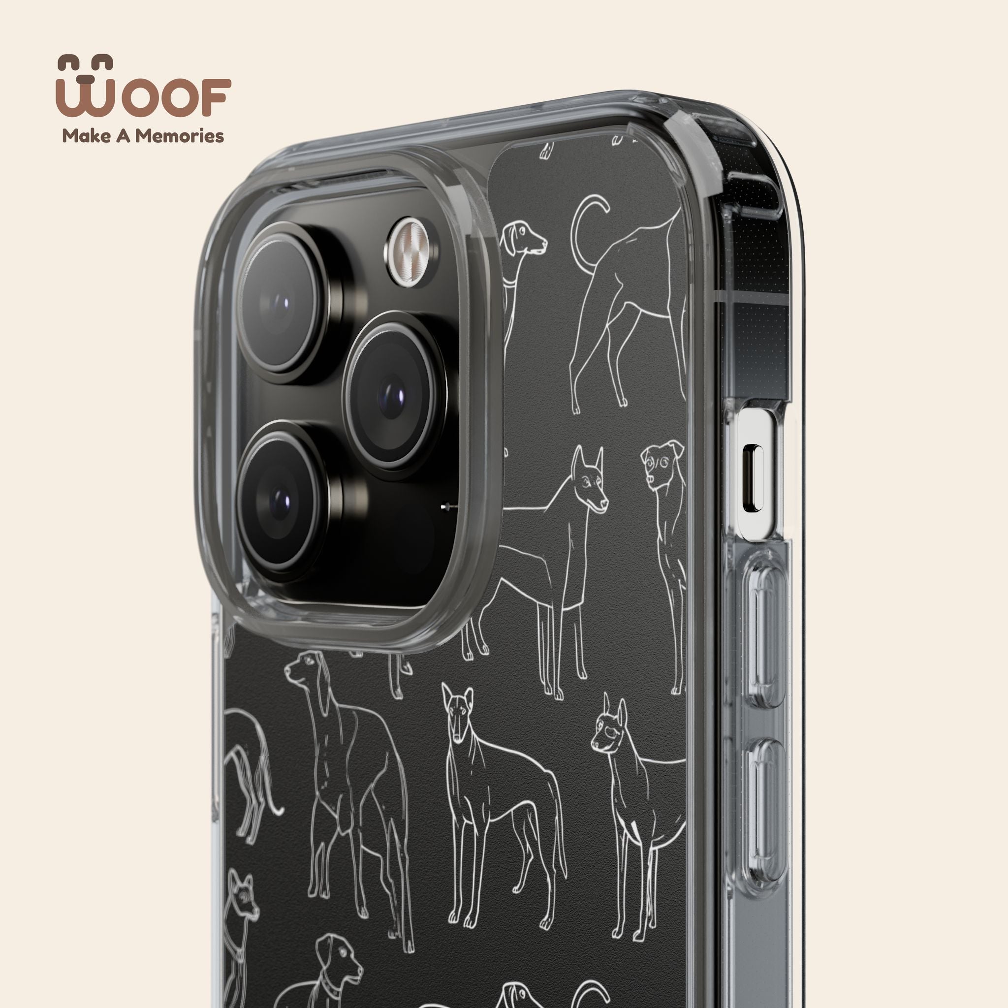 Stylish Dog Print Clear Phone Case, Pet Lover Gift, Customizable Clear Cases, Dog Owner Accessories, Cute Phone Covers