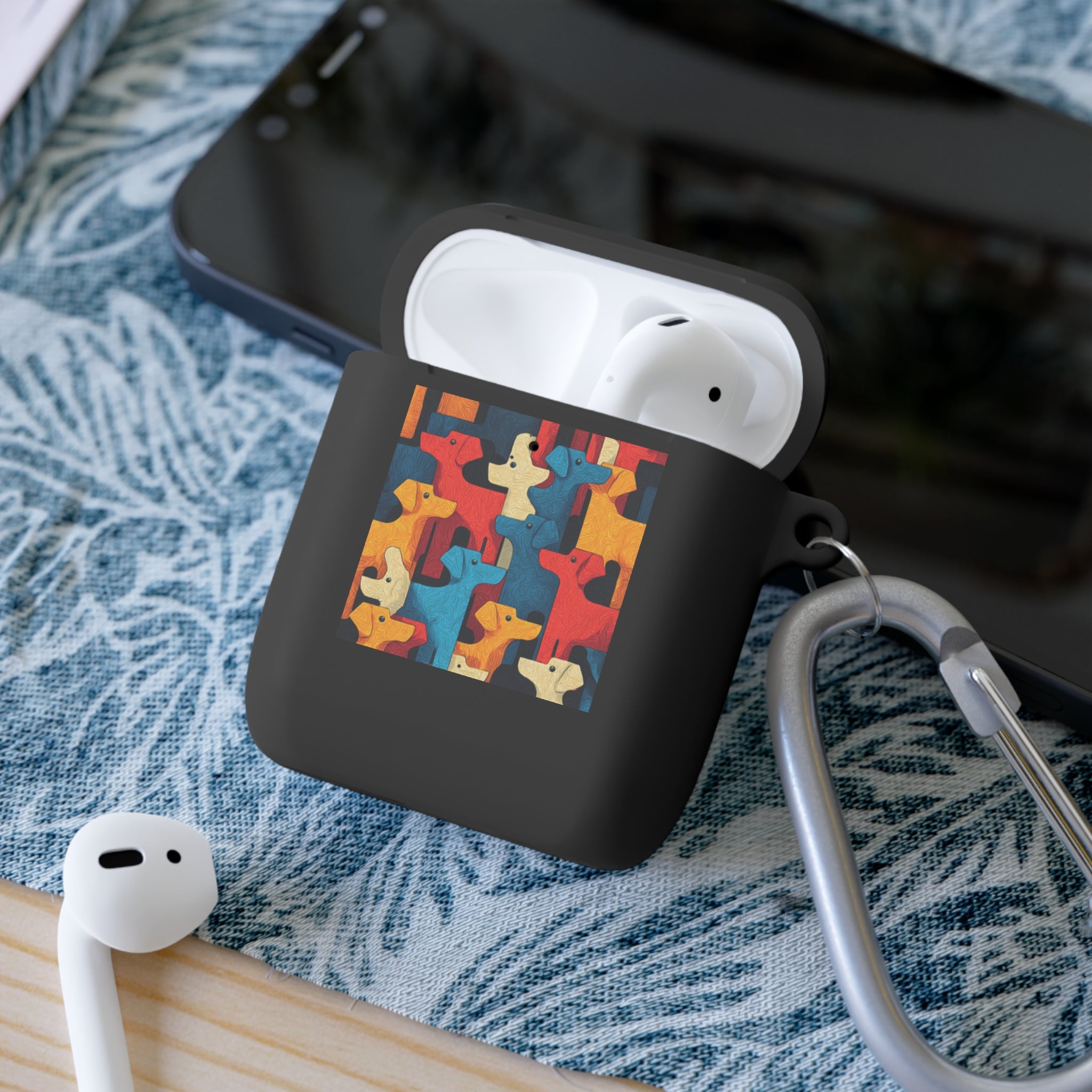 Colorful Dog Pattern AirPods Case Cover - Fun & Functional