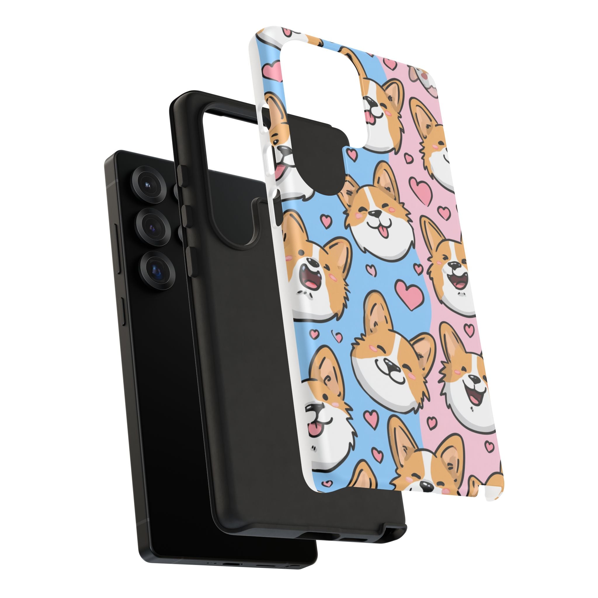 Cute Corgi Phone Case – Fun & Playful Protection with Love Hearts