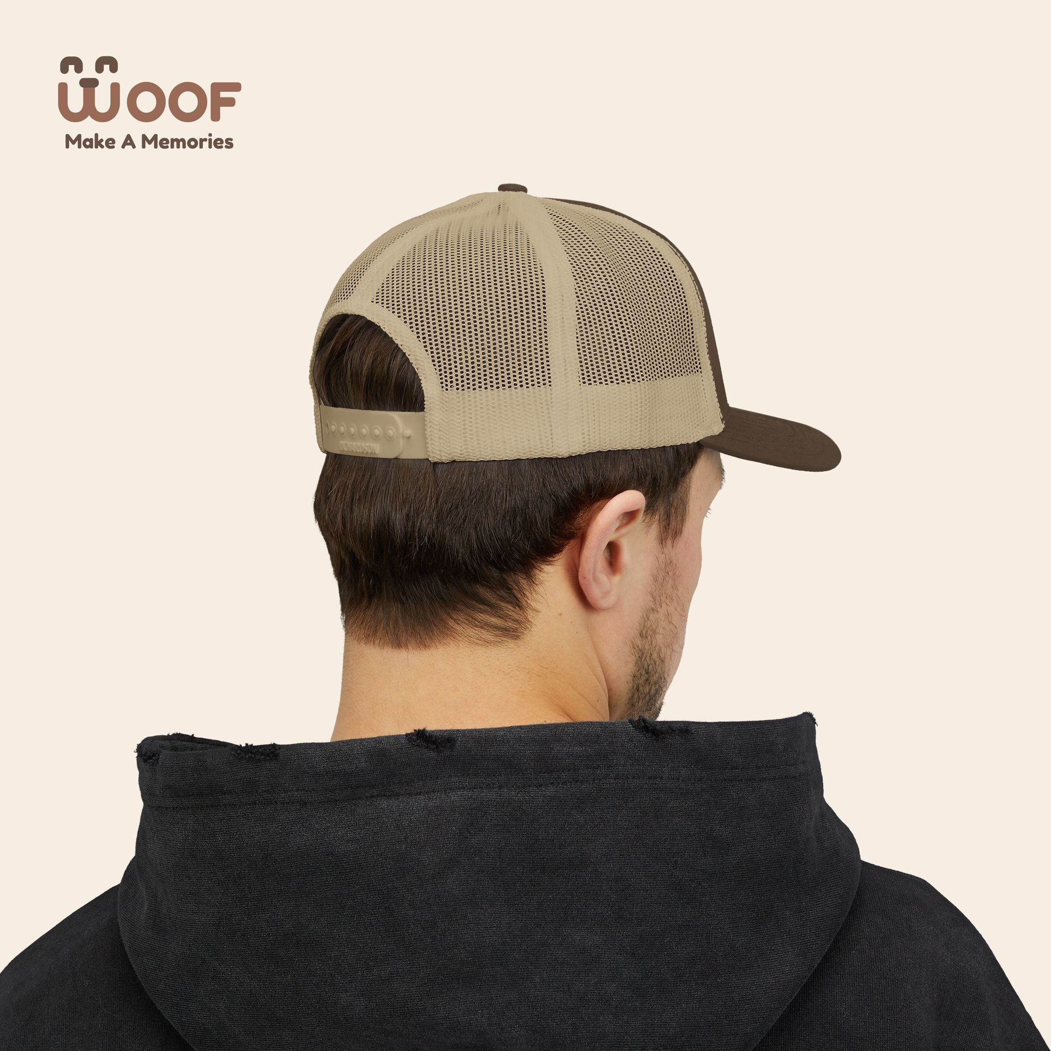 Woof Snapback Trucker Cap - Pet Lovers Gift, Dog Mom Hat, Casual Outdoor Accessory, Fun Pet Apparel, Unique Dog Dad Gift
