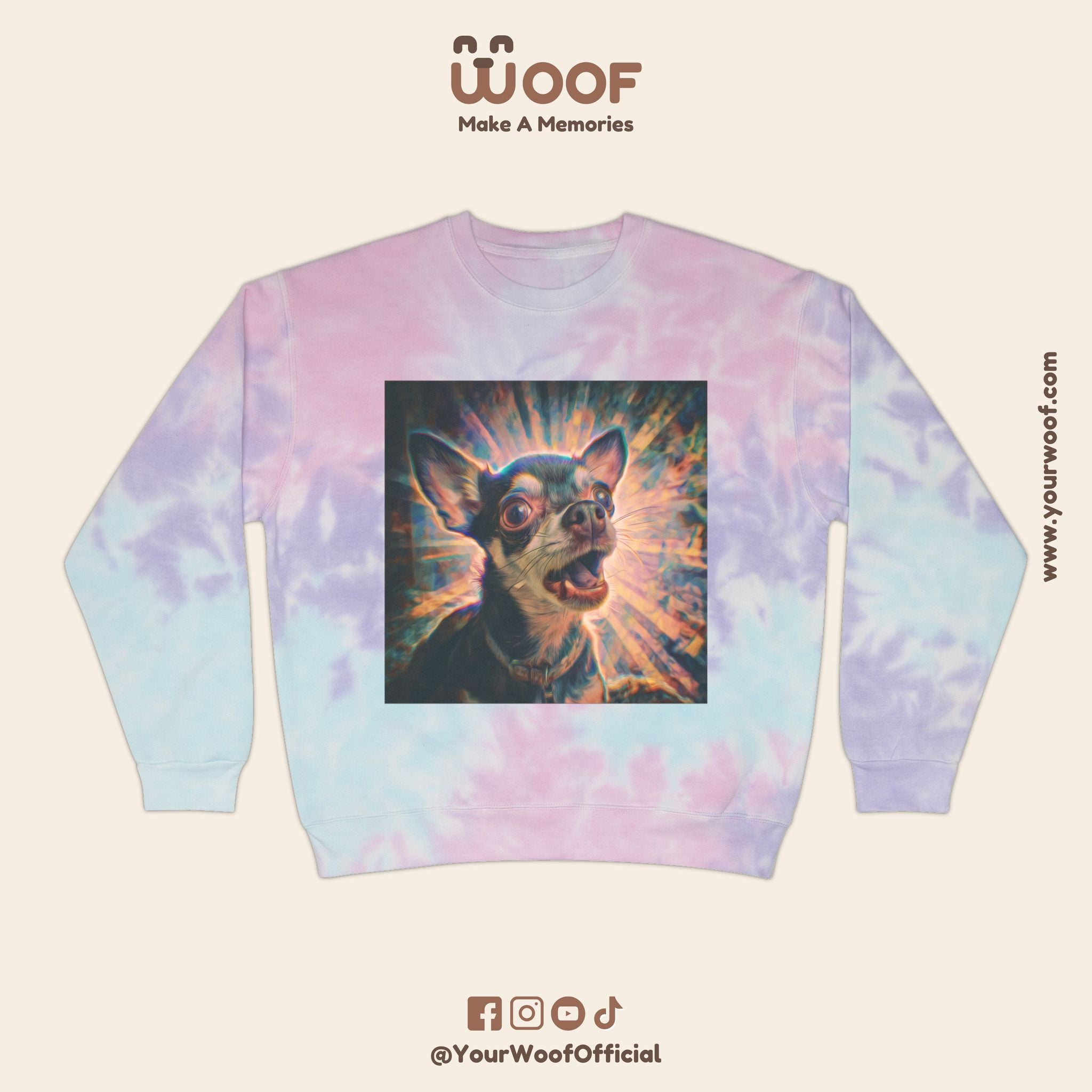 Trendy Tie-Dye Graphic Sweatshirt, Chill Unisex Pullover, Perfect Gift for Dog Lovers, Cozy Hoodie for Casual Days, Unique Dog Art Apparel