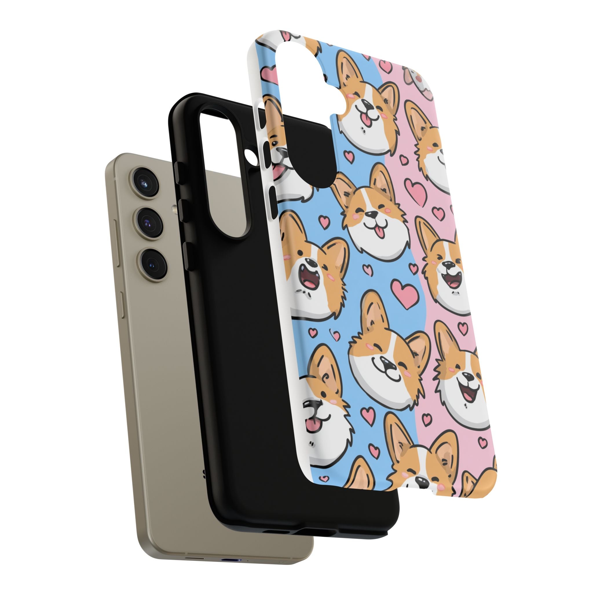 Cute Corgi Phone Case – Fun & Playful Protection with Love Hearts