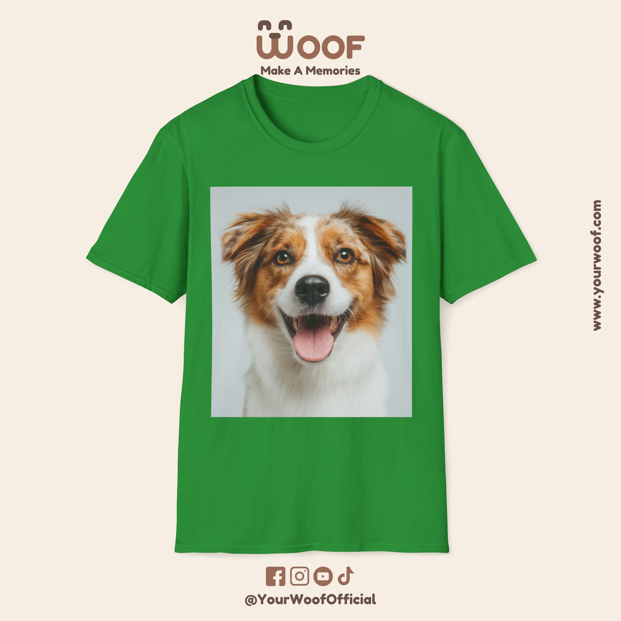 Joyful Dog Portrait Unisex Softstyle T-Shirt - Perfect for Pet Lovers!