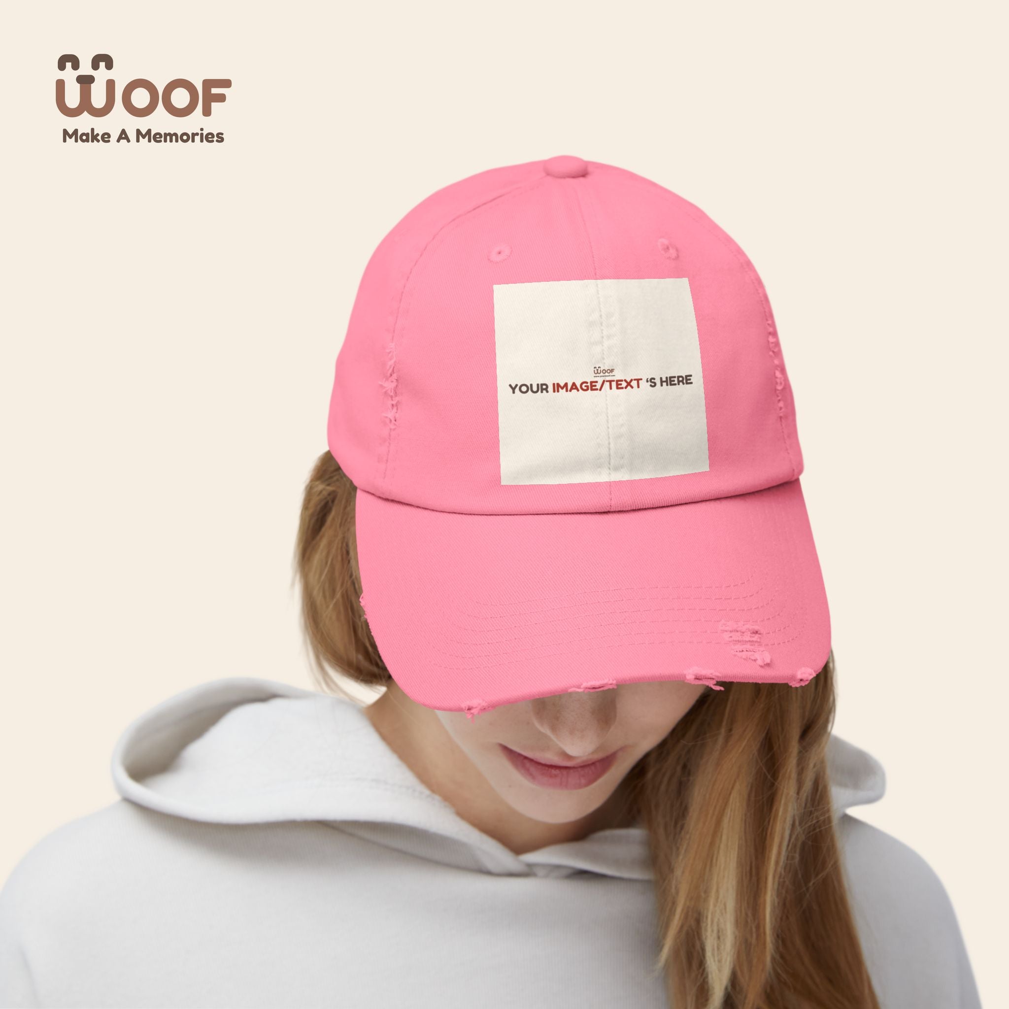 Playful Distressed Cap - Perfect Gift for Dog Lovers, Casual Wear, Outdoor Adventures, Pet Themed Accessories, Birthday Gift