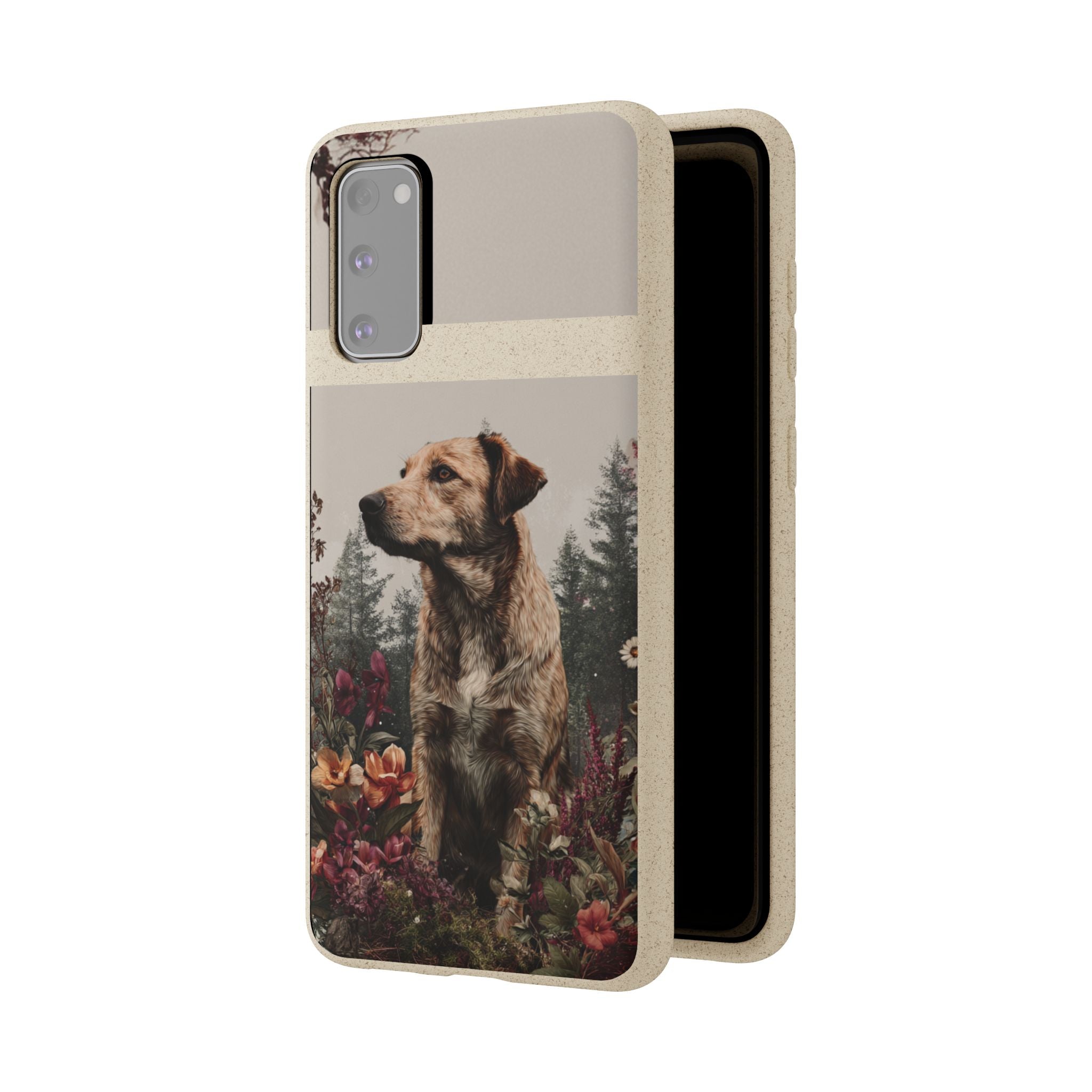 Eco-Friendly Dog Lover Biodegradable Phone Case - Floral Design