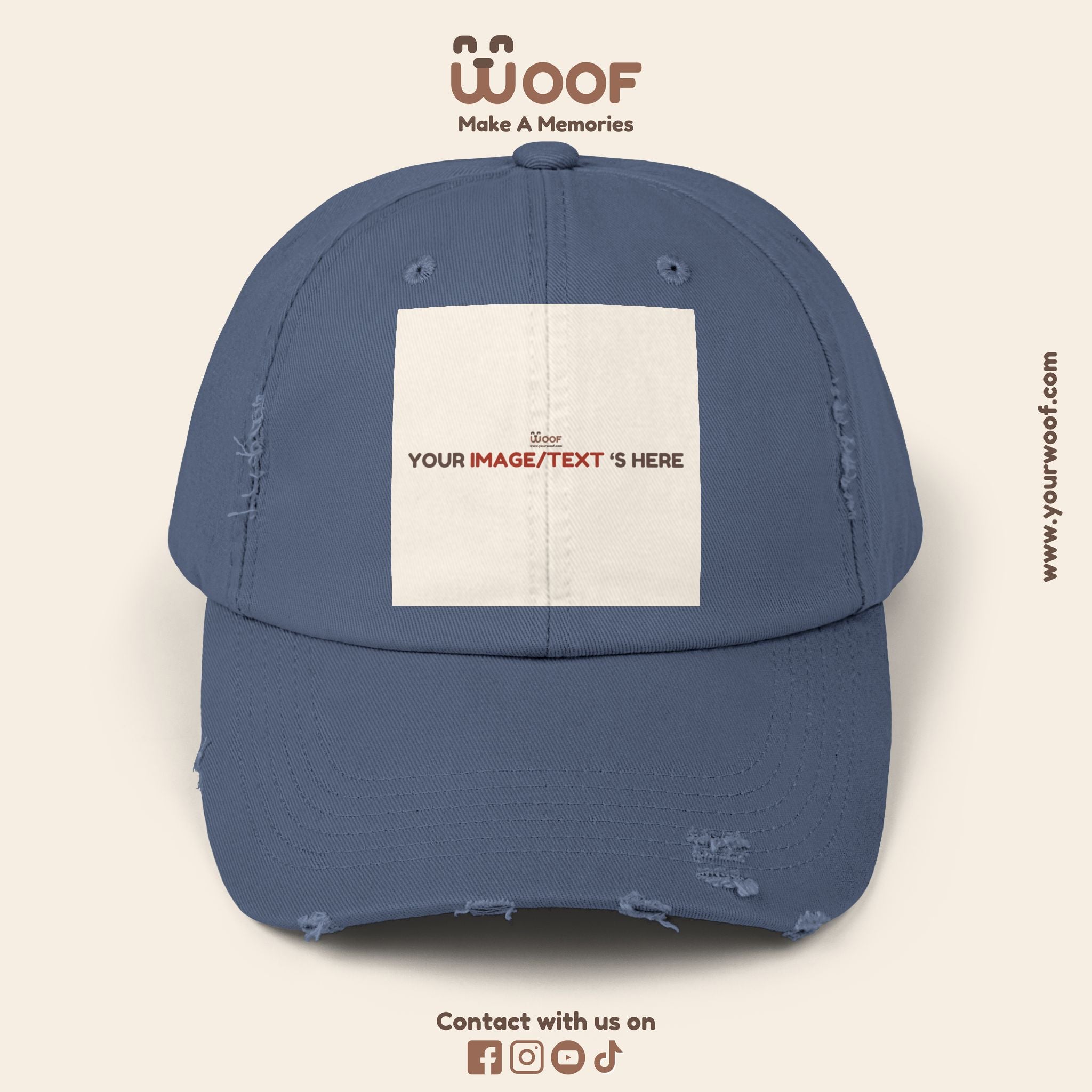 Playful Distressed Cap - Perfect Gift for Dog Lovers, Casual Wear, Outdoor Adventures, Pet Themed Accessories, Birthday Gift