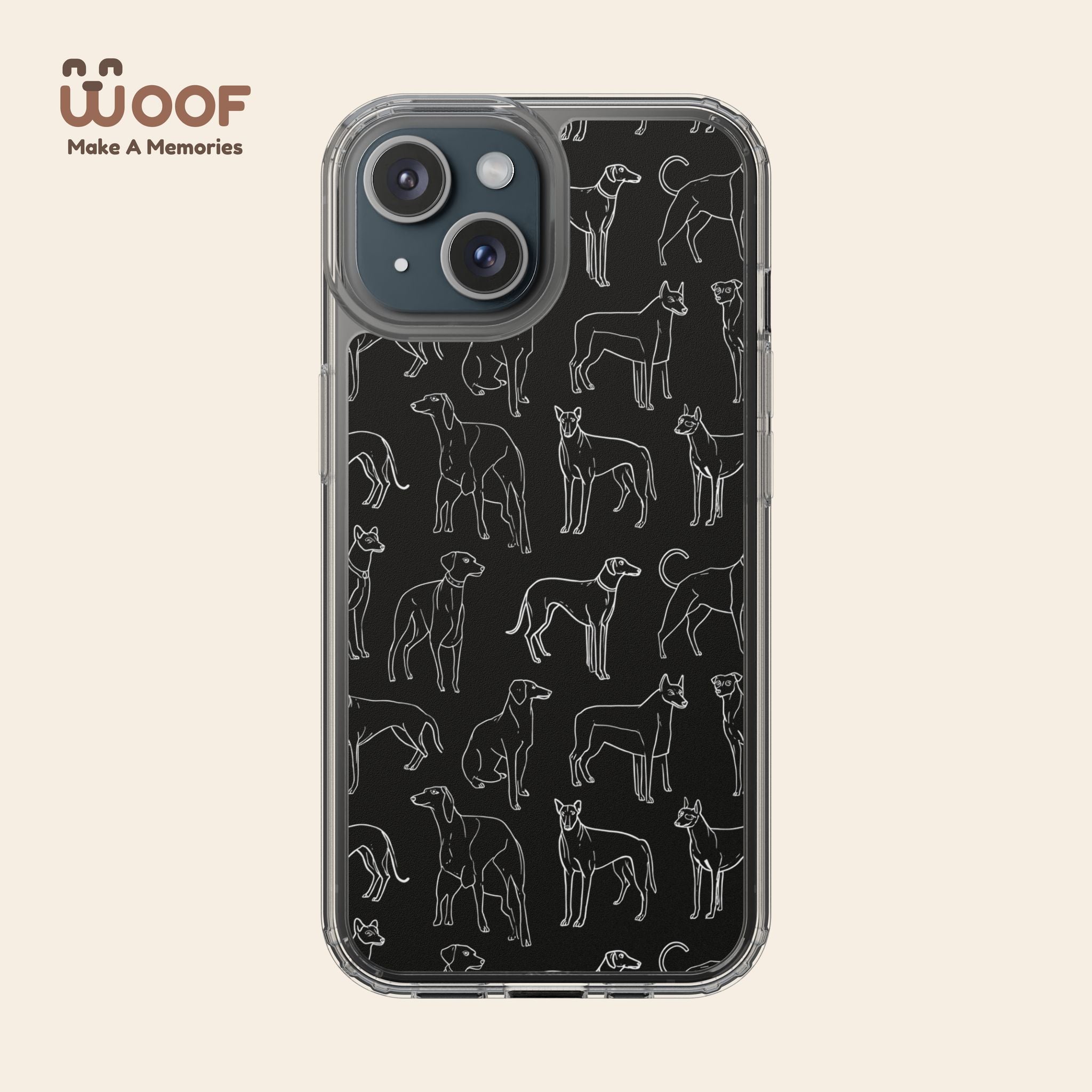 Stylish Dog Print Clear Phone Case, Pet Lover Gift, Customizable Clear Cases, Dog Owner Accessories, Cute Phone Covers