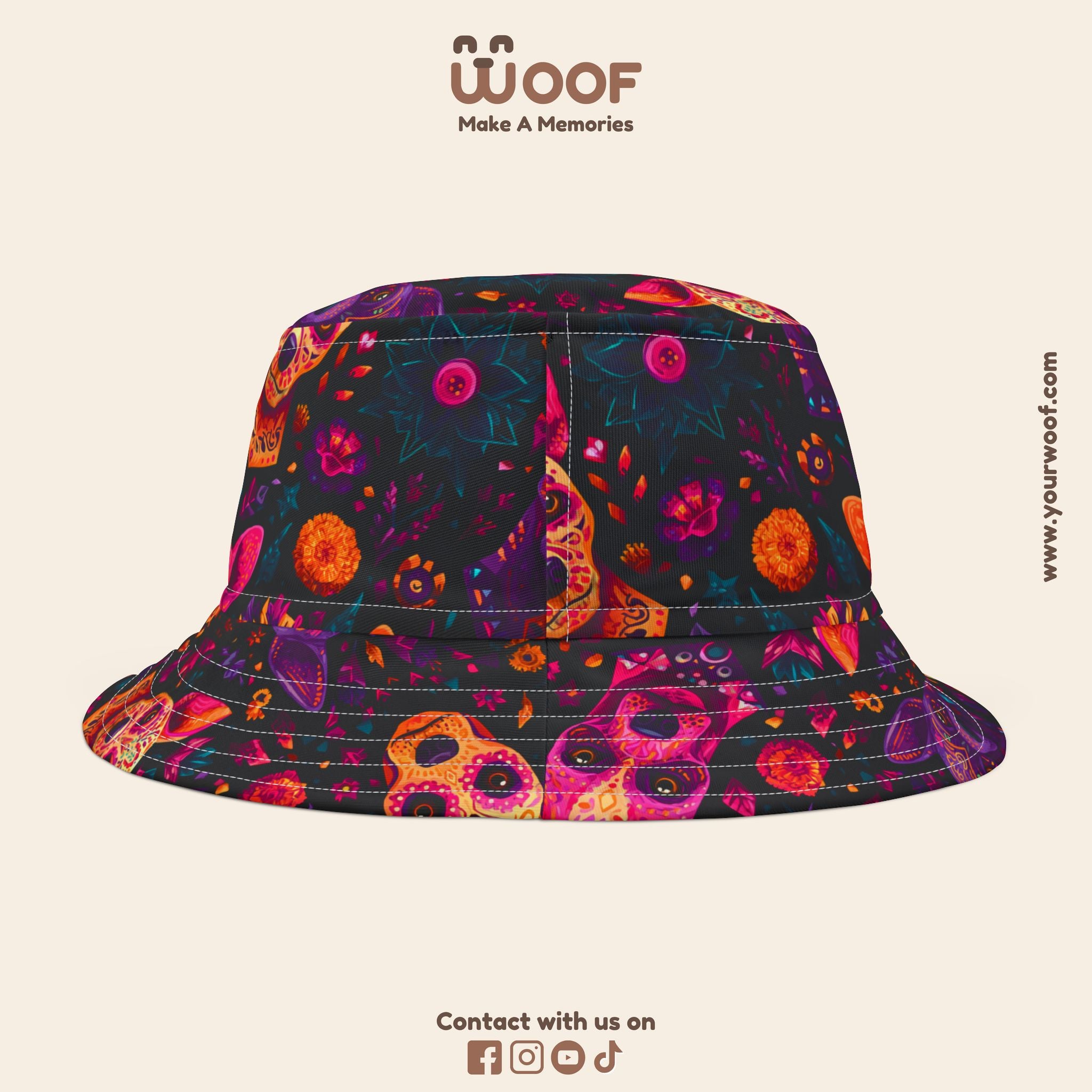 Dog Lover's Bucket Hat, AOP Pet Print Hat, Canine Fashion Accessory, Gift for Dog Owners, Summer Pet Accessories, Fun Dog Hat
