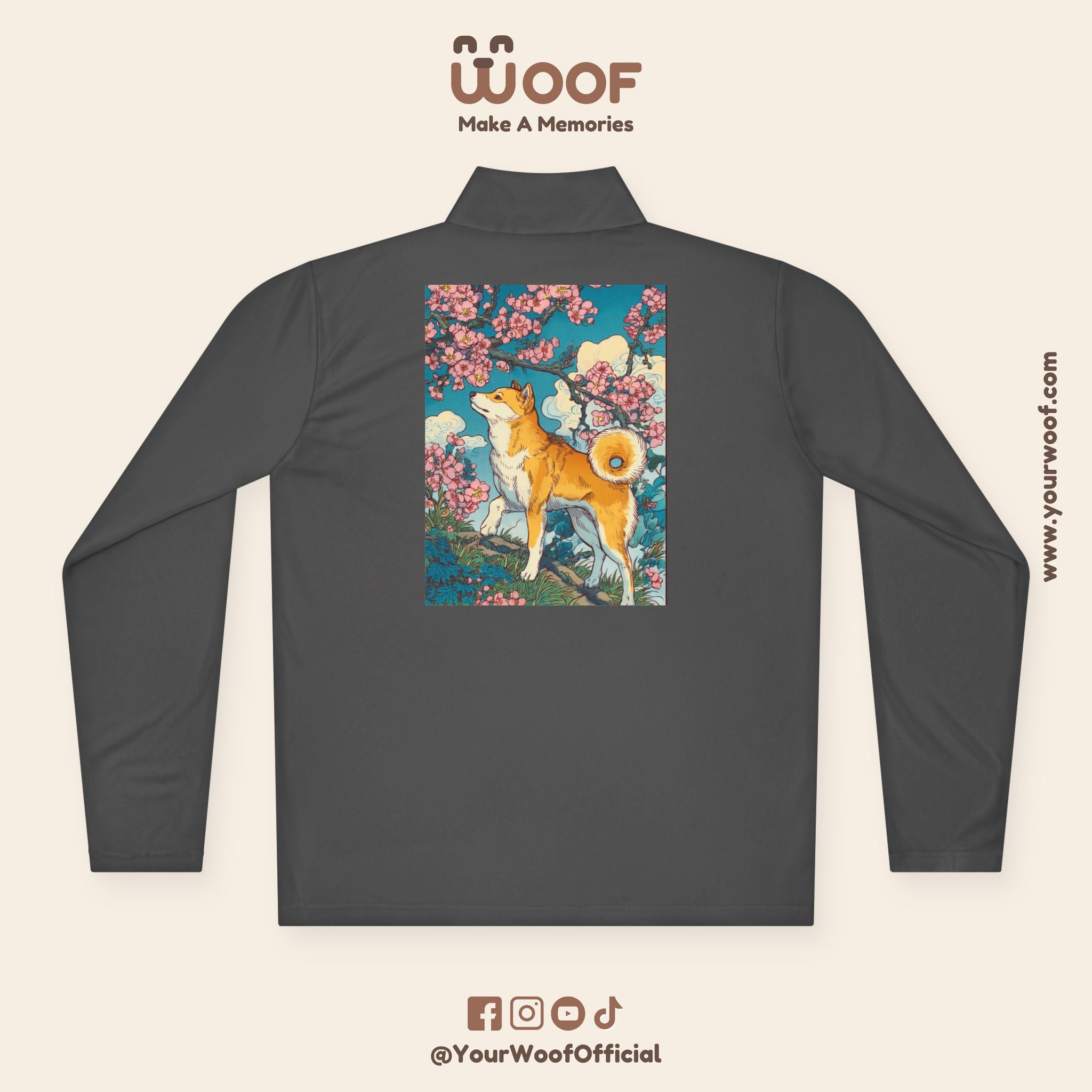 Stylish Unisex Quarter-Zip Pullover with Dog and Floral Design, Perfect for Casual Wear, Outdoor Adventures, Gift Idea, Spring [...]
