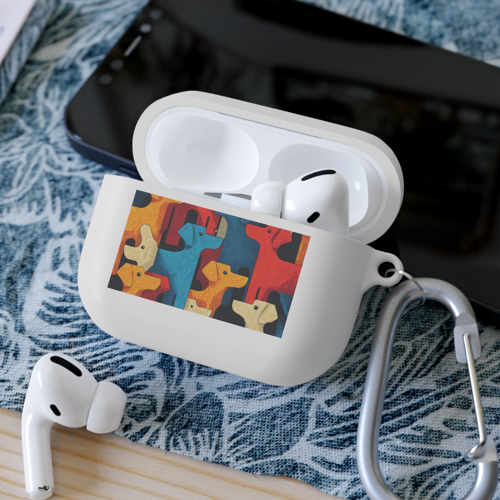 Colorful Dog Pattern AirPods Case Cover - Fun & Functional