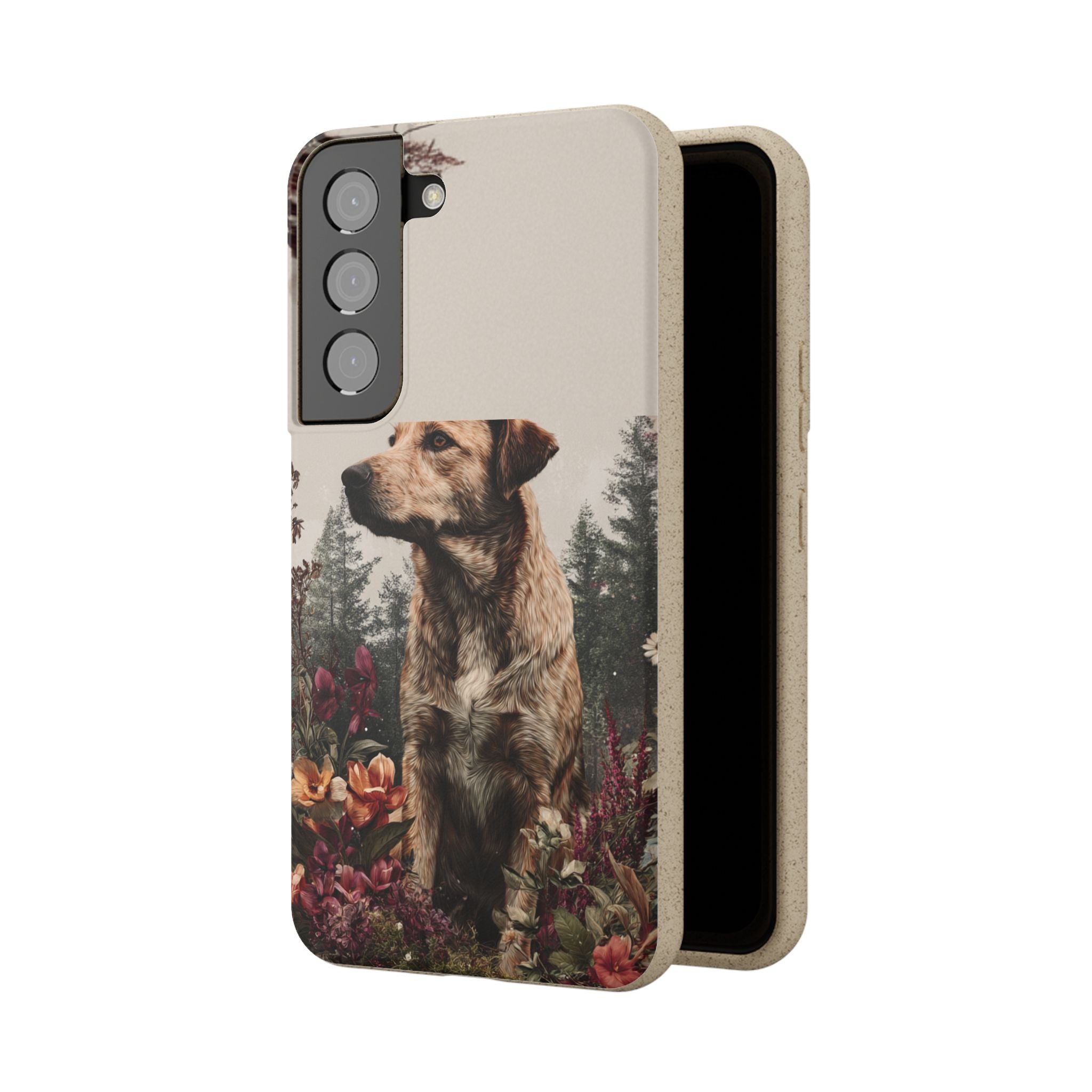 Eco-Friendly Dog Lover Biodegradable Phone Case - Floral Design