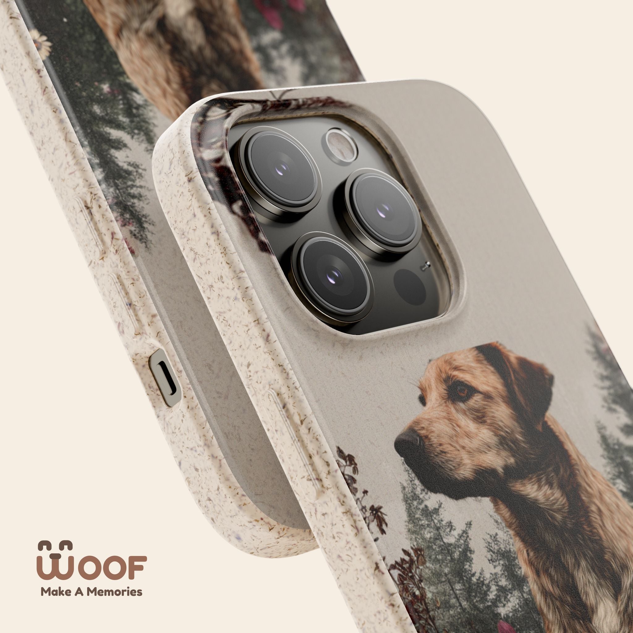 Eco-Friendly Dog Lover Biodegradable Phone Case - Floral Design