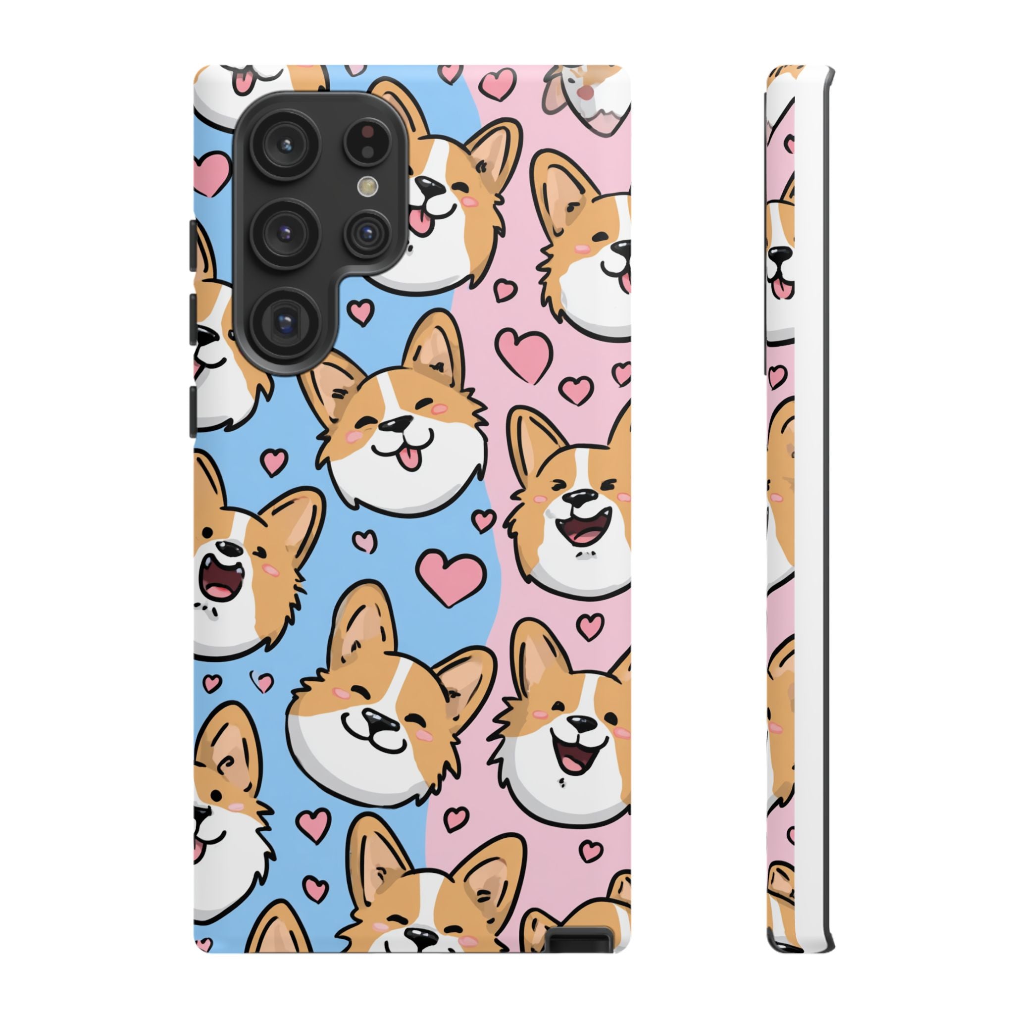 Cute Corgi Phone Case – Fun & Playful Protection with Love Hearts